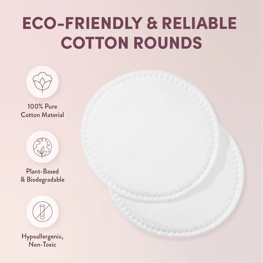 éclat 100% Pure Cotton Rounds – Ultra Soft, Vegan & Hypoallergenic Pads for Skincare (100 Count) - Image 4