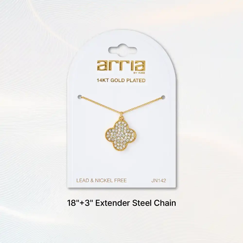 Arria 14K Gold Plated Clover Quatrefoil Alhambra Motif Pendant Necklace - Image 4