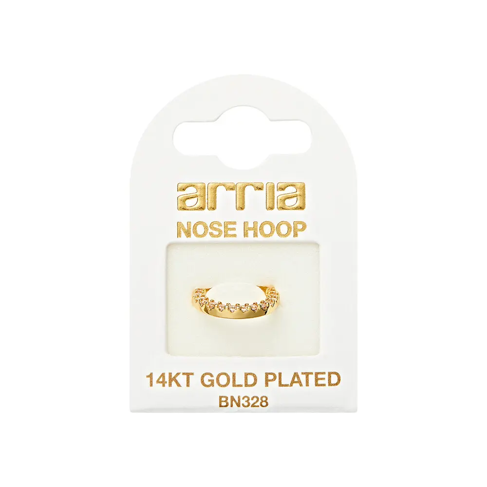Arria 14K Gold Plated Cubic Zirconia Nose Hoop Ring - Image 6