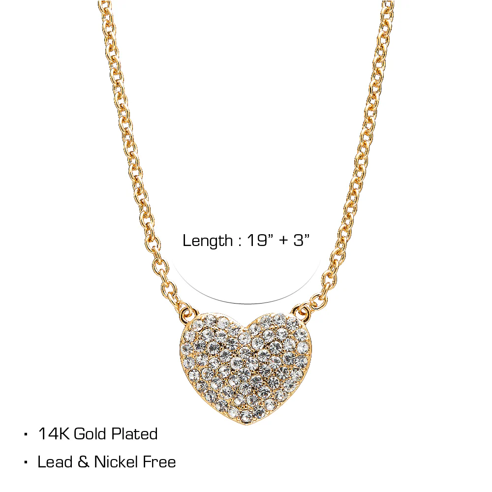 RED by KISS 14K Gold Plated Heart Charm Chain Necklace - Image 4