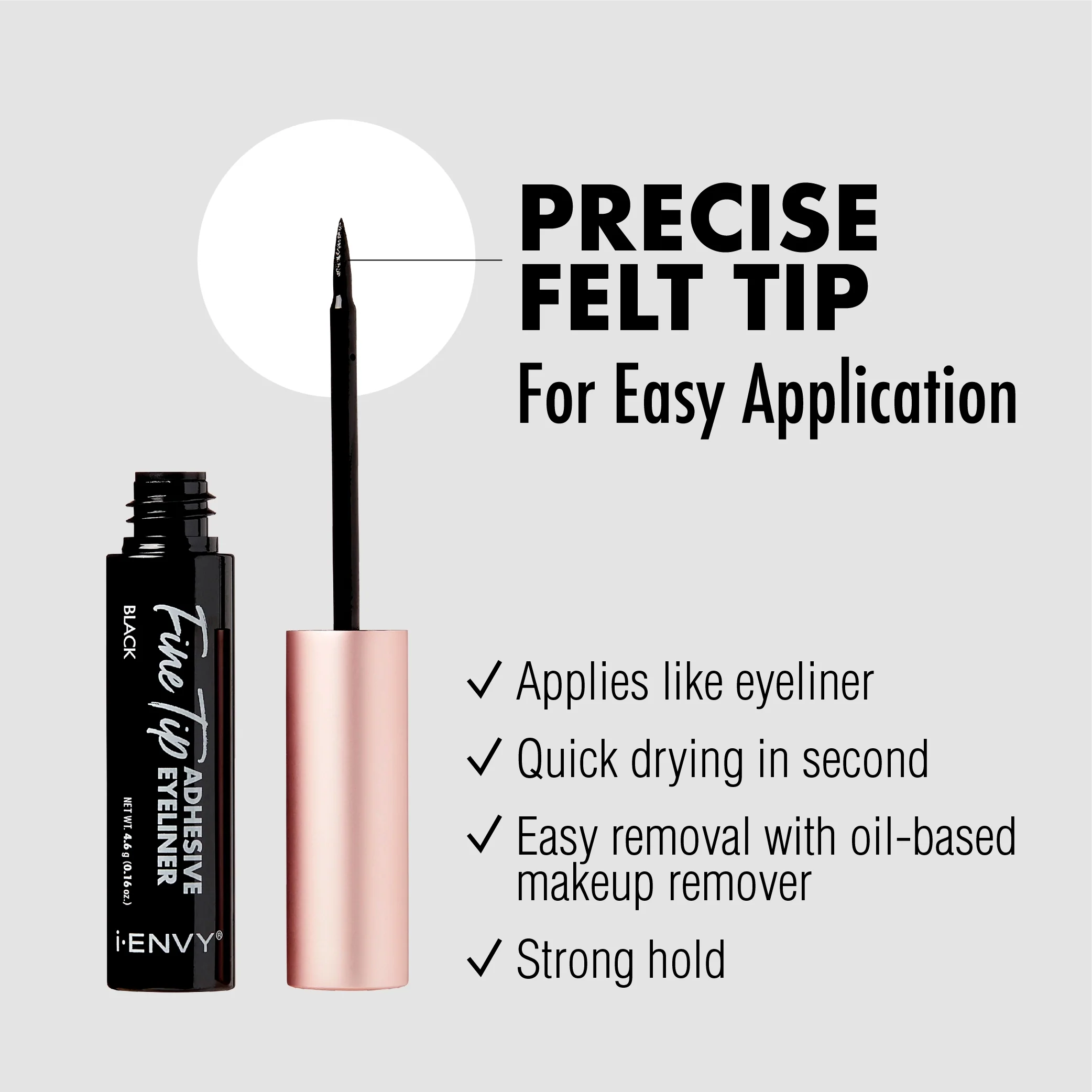 I-ENVY 2-in-1 Brush-On Eyeliner Lash Glue - Black - Image 3
