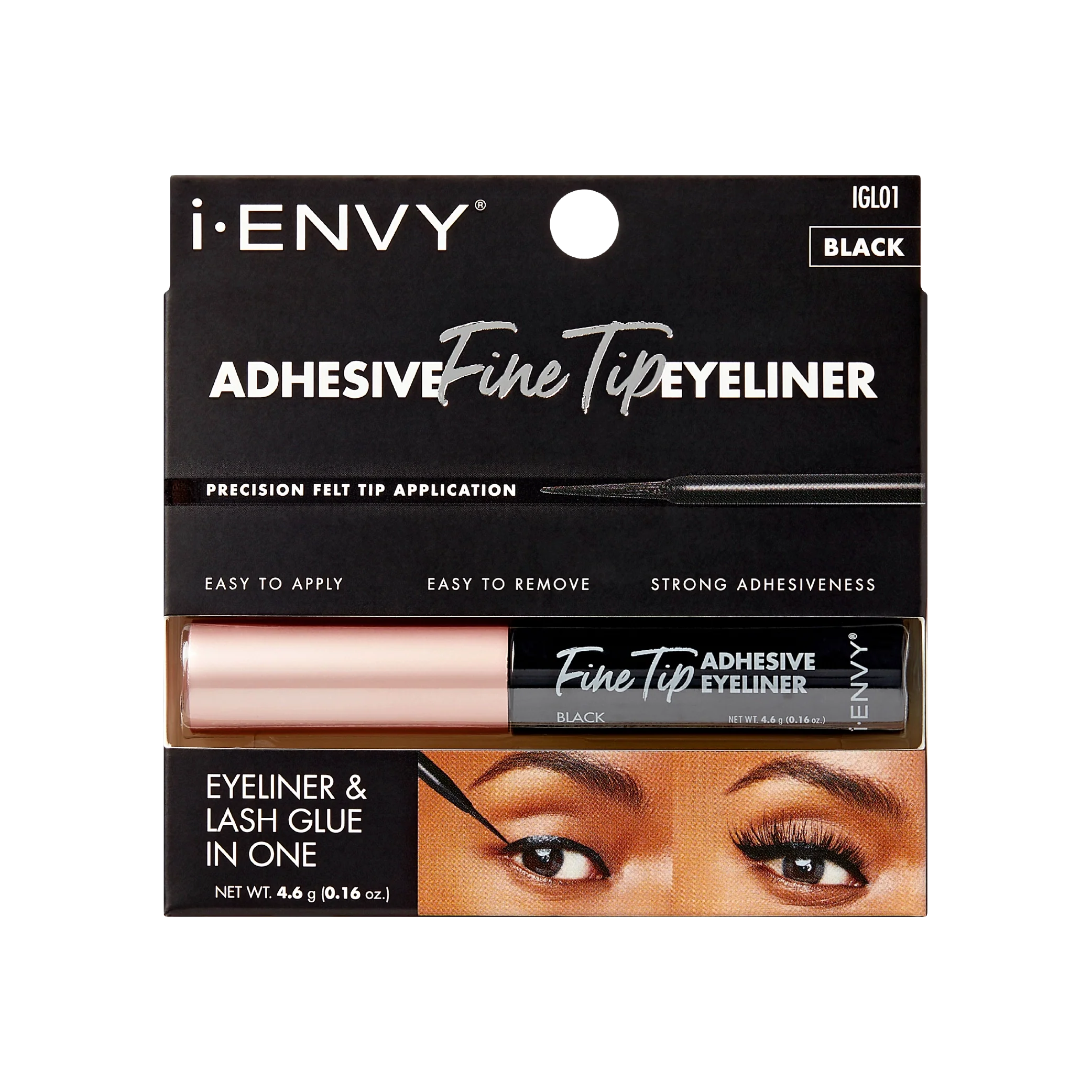 I-ENVY 2-in-1 Brush-On Eyeliner Lash Glue - Black - Image 5