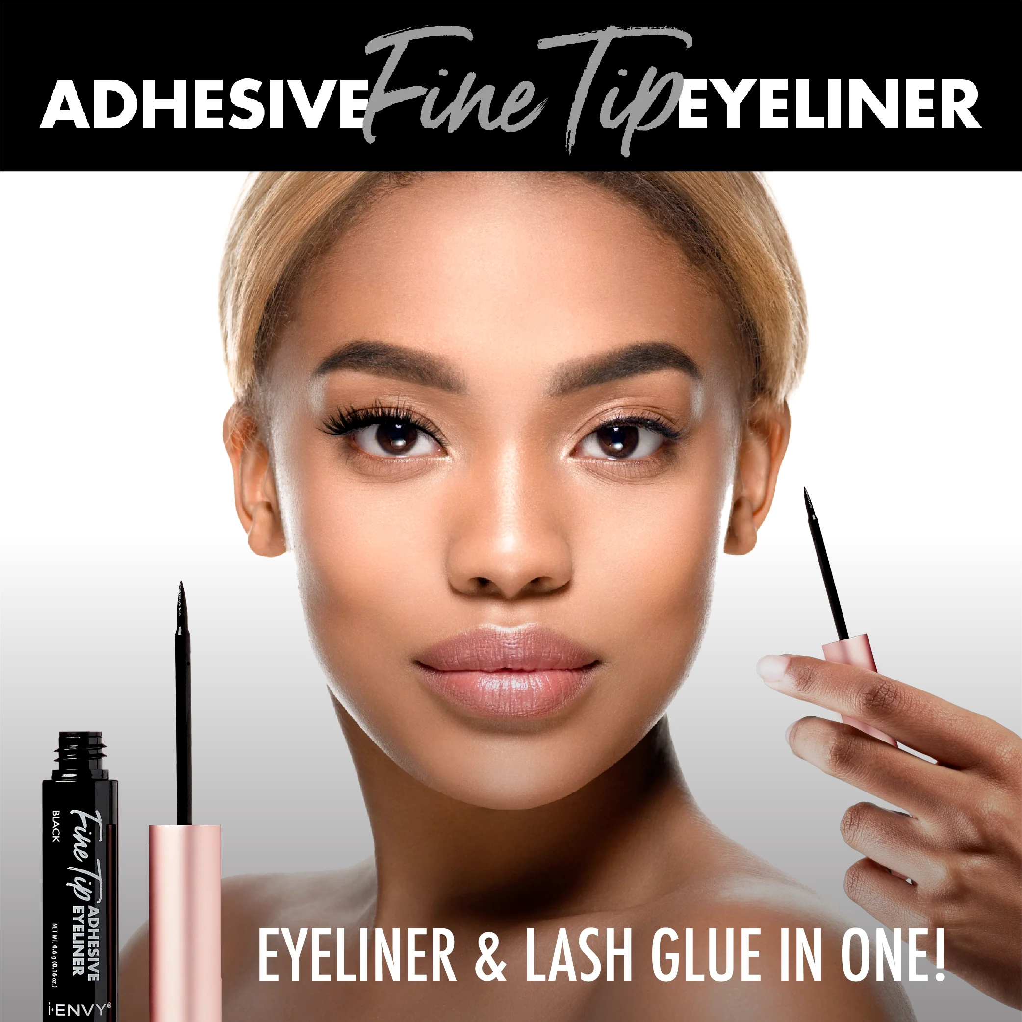 I-ENVY 2-in-1 Brush-On Eyeliner Lash Glue - Black - Image 7