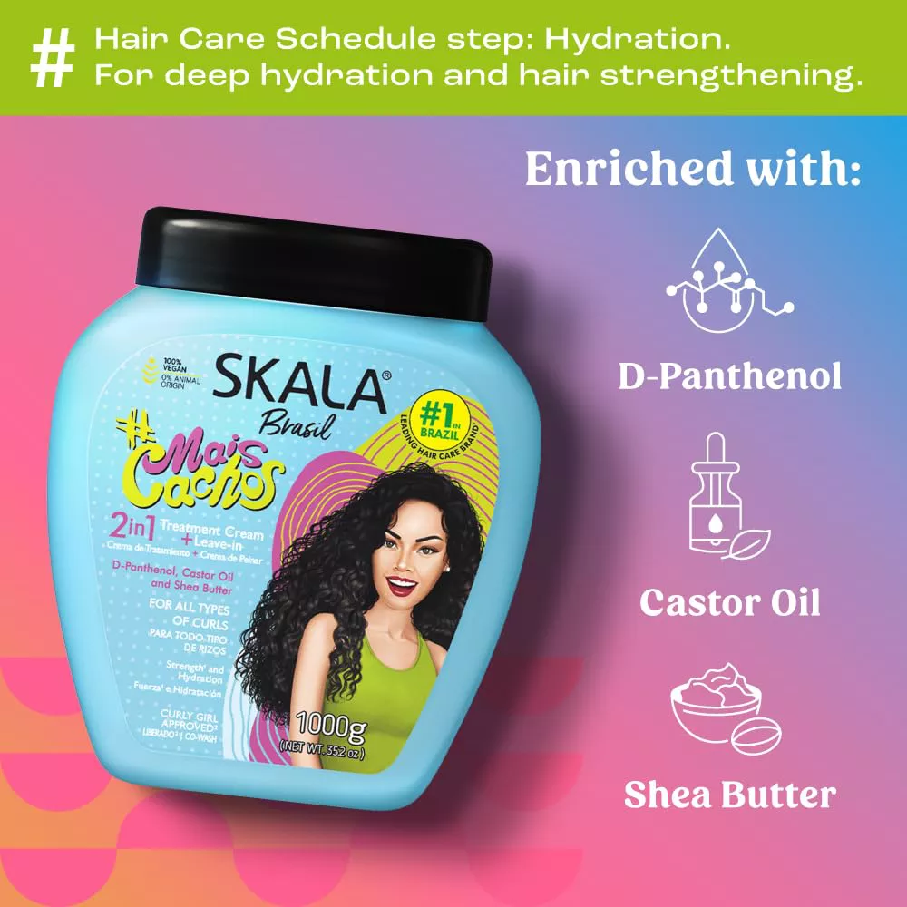 SKALA 2-in-1 Curl Treatment Cream (35.3oz) & Detangling & Curl Defining Brush - Image 2
