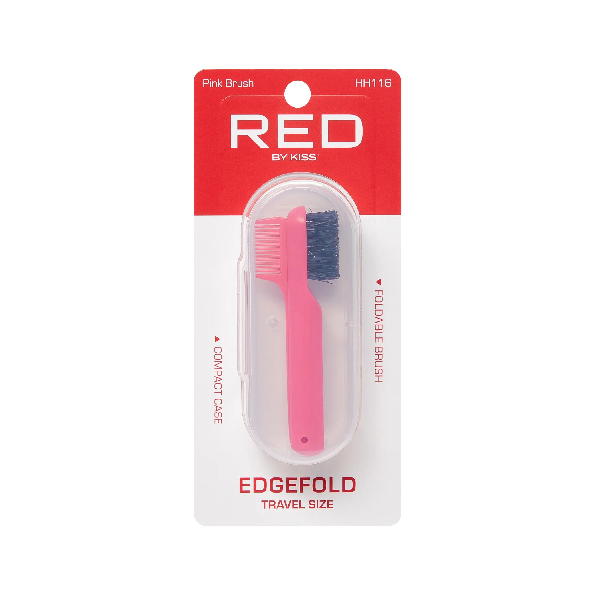 RED by KISS 2-in-1 Foldable Comb & Edge Brush w/ Travel Case - Image 13
