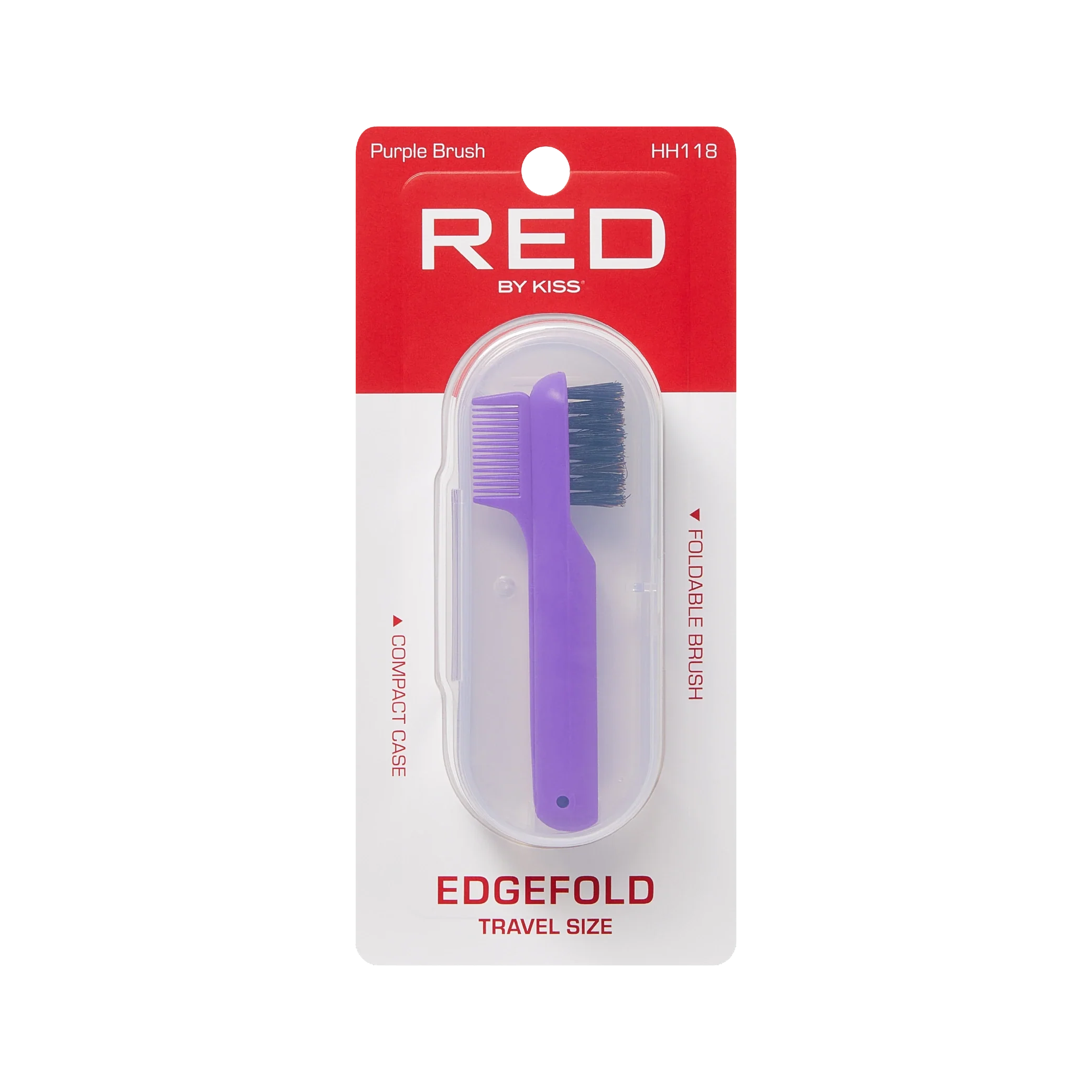 RED by KISS 2-in-1 Foldable Comb & Edge Brush w/ Travel Case - Image 14