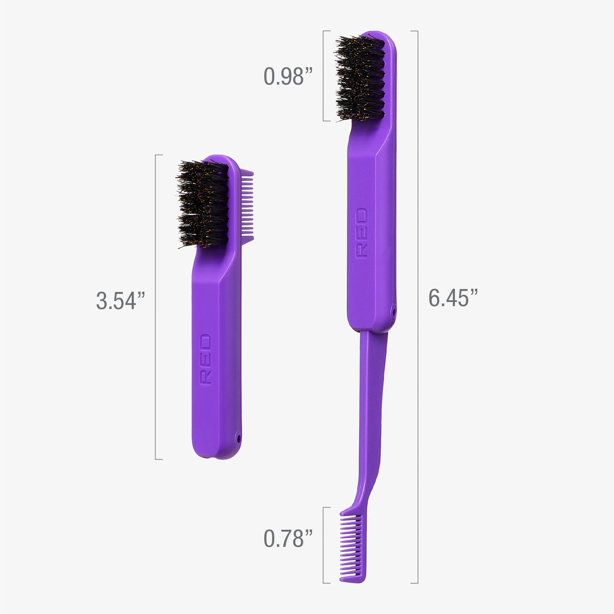 RED by KISS 2-in-1 Foldable Comb & Edge Brush w/ Travel Case - Image 8