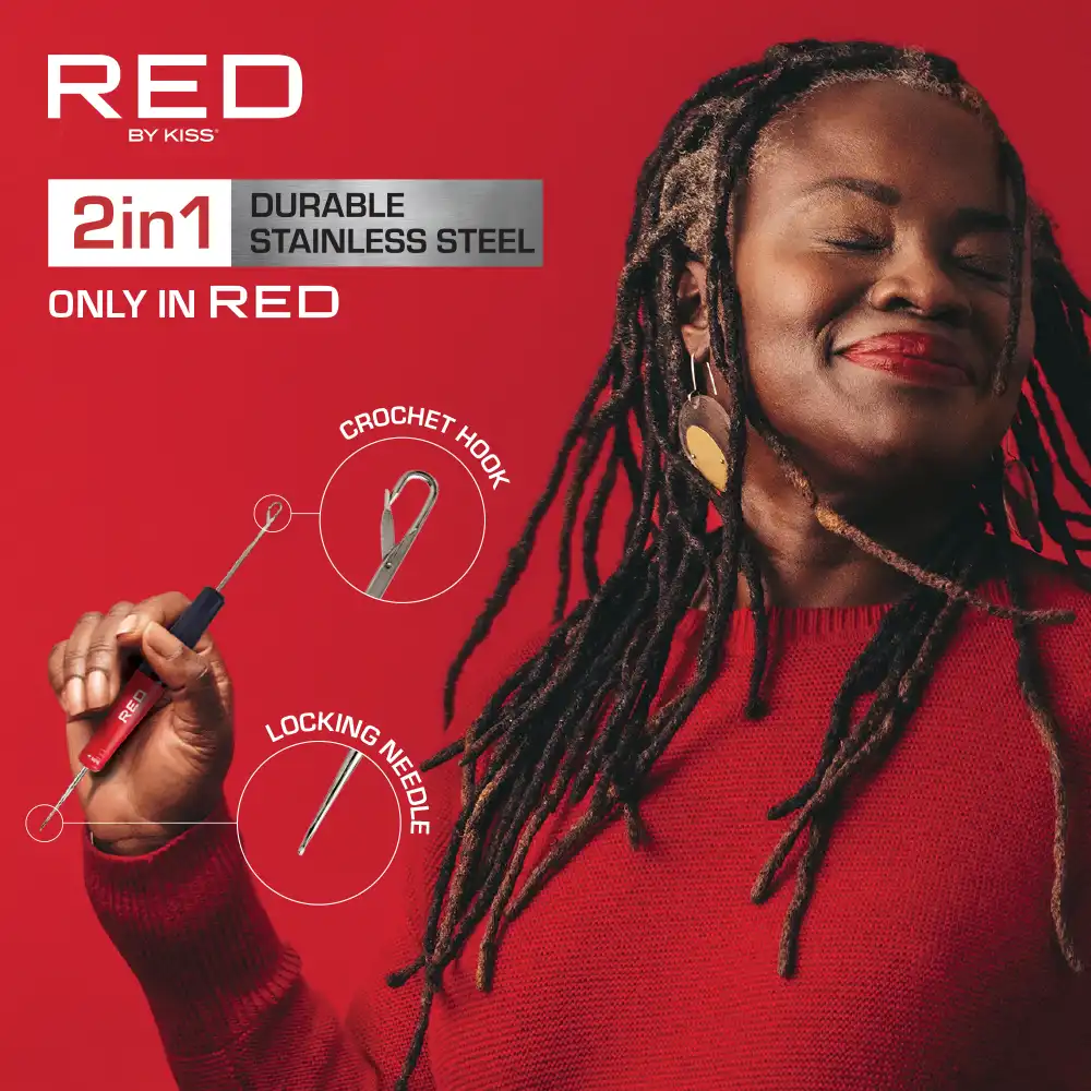 RED by KISS 2-in-1 Locking Needle & Crochet Hook Duo for Dreadlocks - Image 4