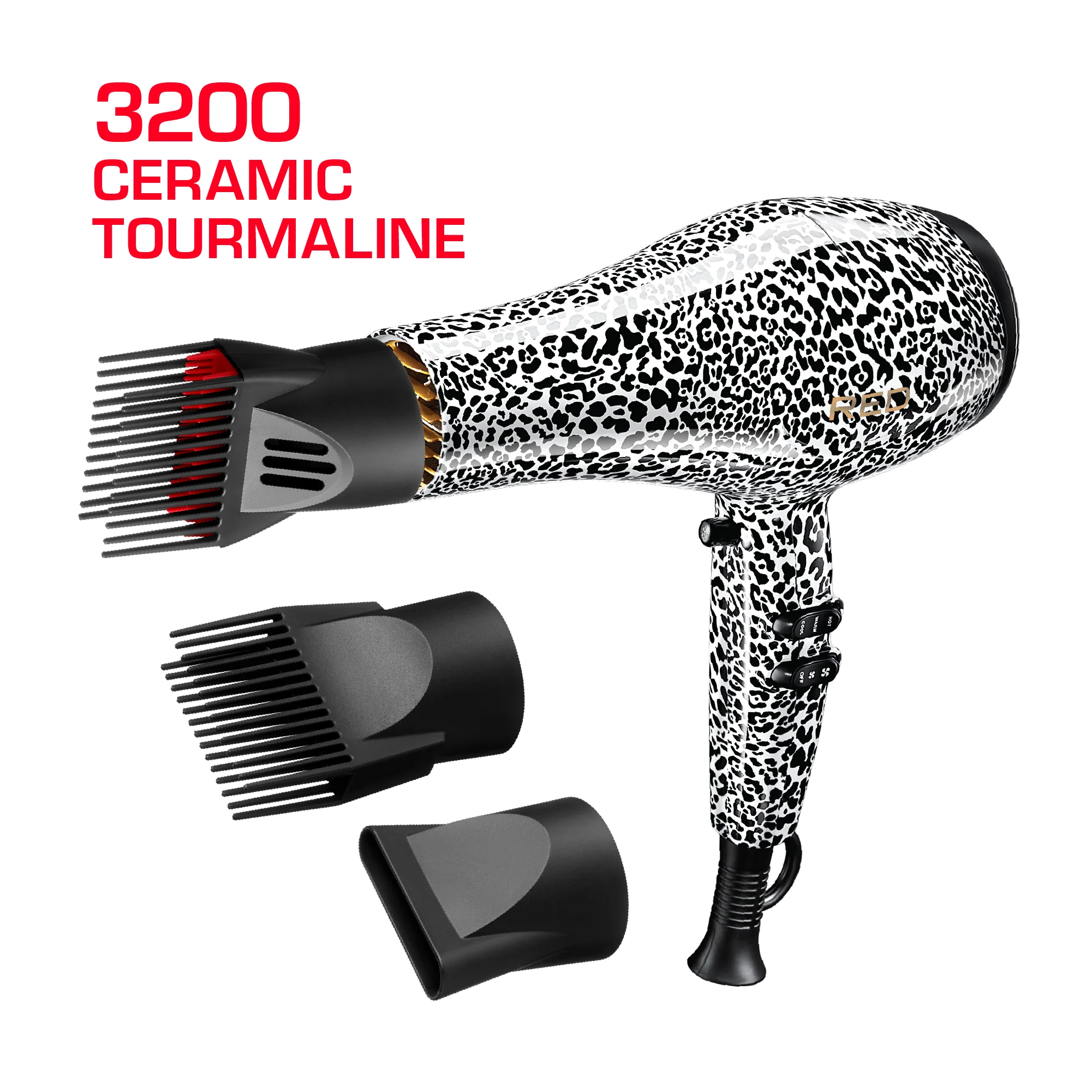 RED by KISS 3200 Detangler Hair Dryer 3 Styling Attachments - Image 14
