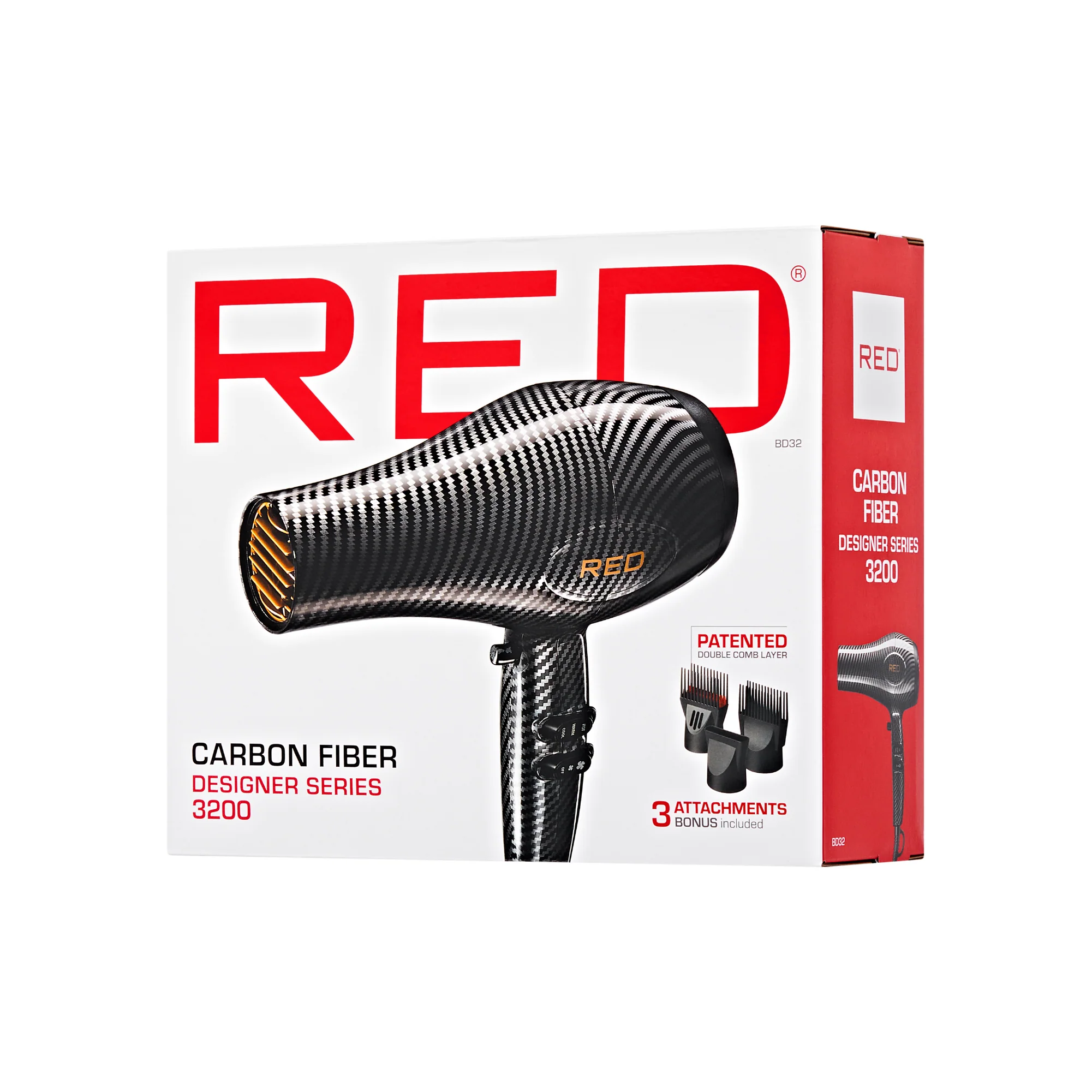 RED by KISS 3200 Detangler Hair Dryer 3 Styling Attachments - Image 15
