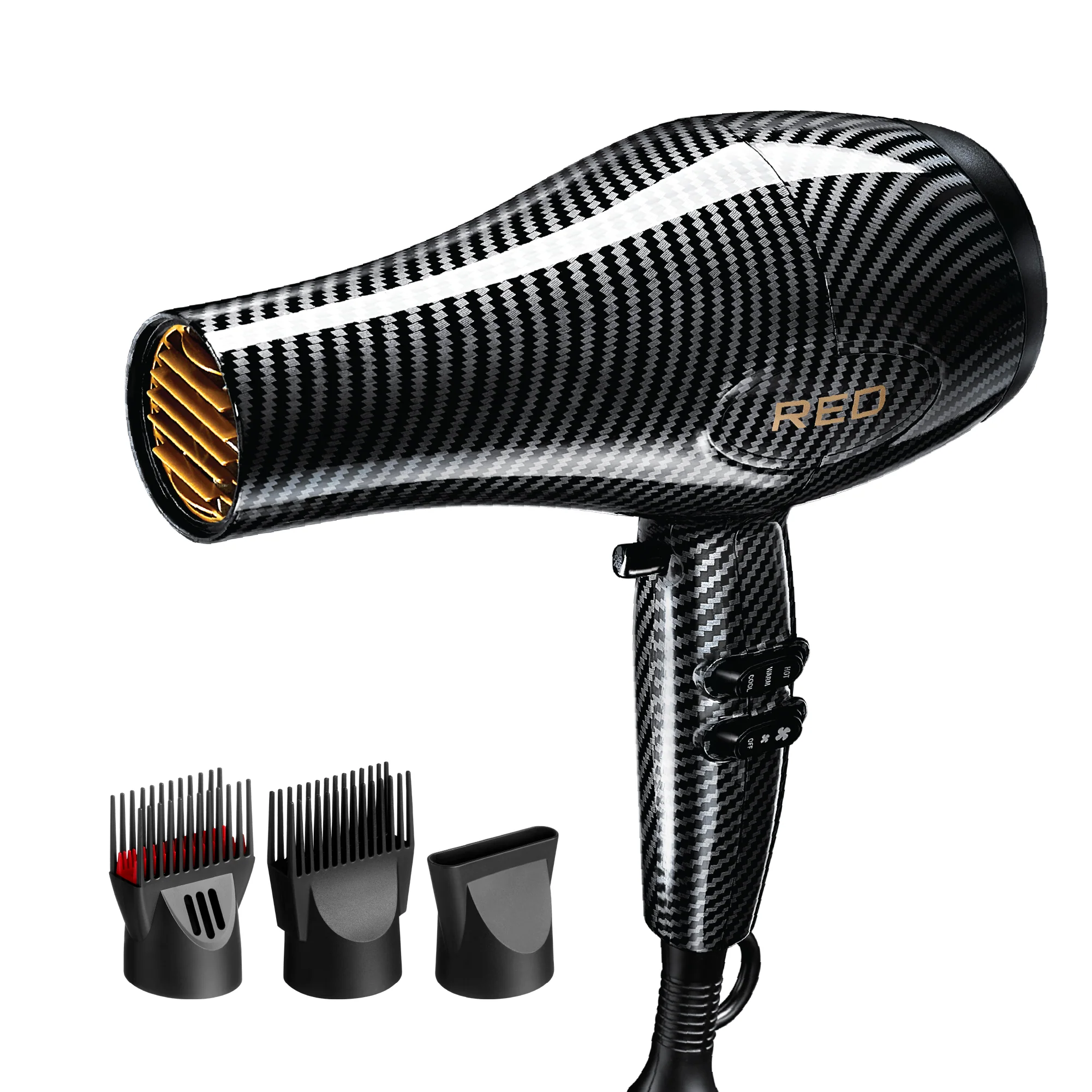 RED by KISS 3200 Detangler Hair Dryer 3 Styling Attachments - Image 3