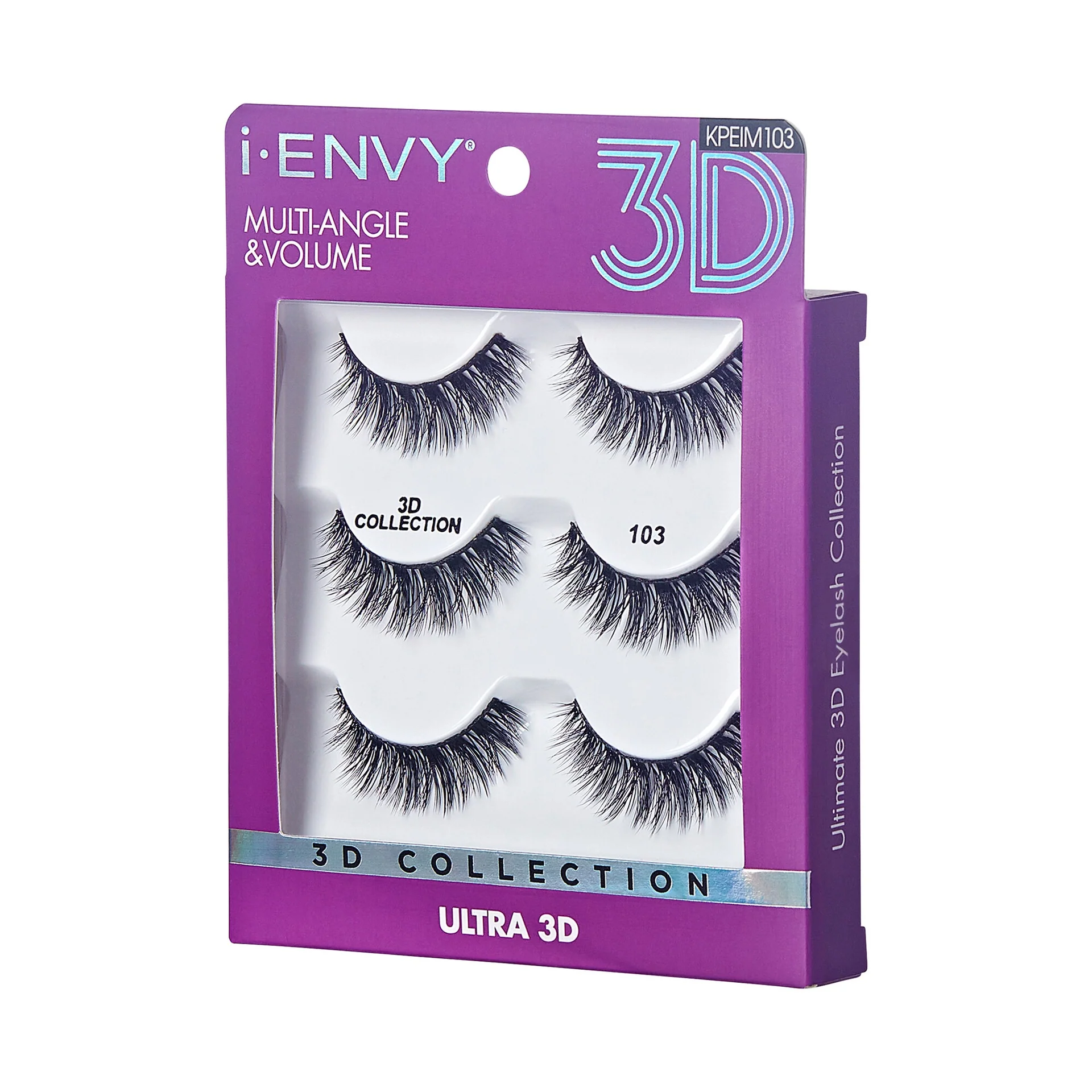 I-ENVY 3D Strip Lashes, 3 Pairs Fluffy & Wispy Volume False Eyelashes with Clear Band - Image 13