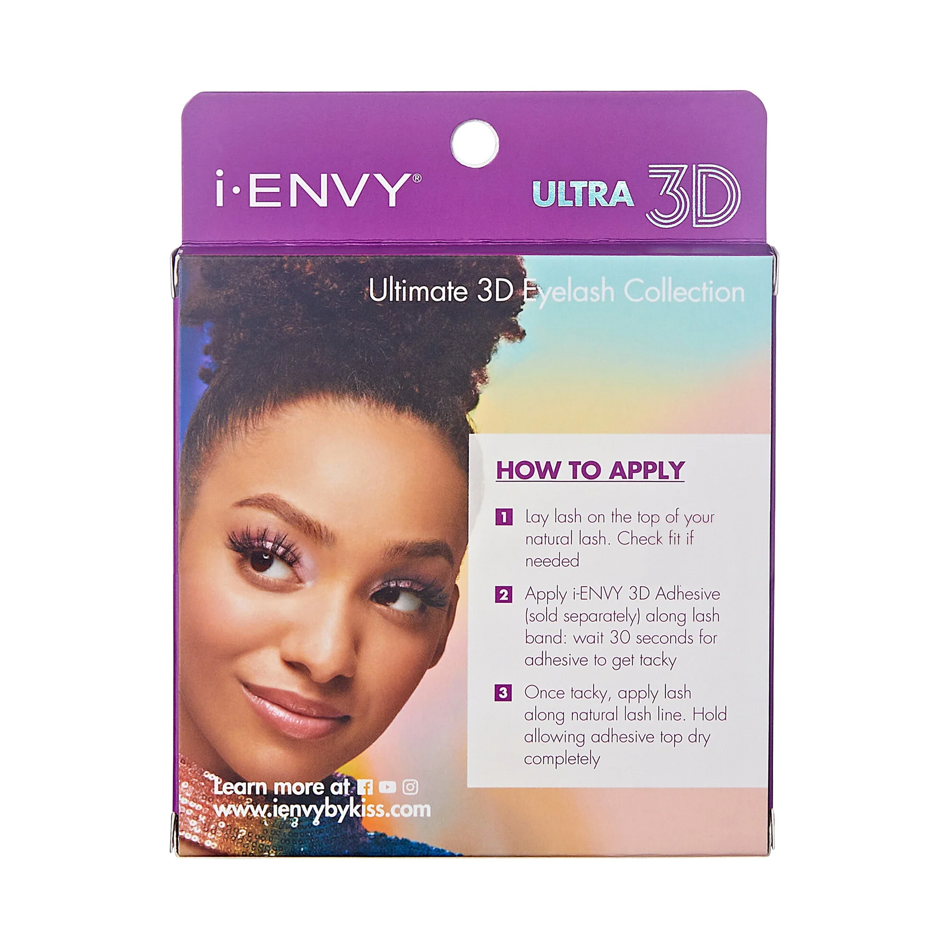 I-ENVY 3D Strip Lashes, 3 Pairs Fluffy & Wispy Volume False Eyelashes with Clear Band - Image 14