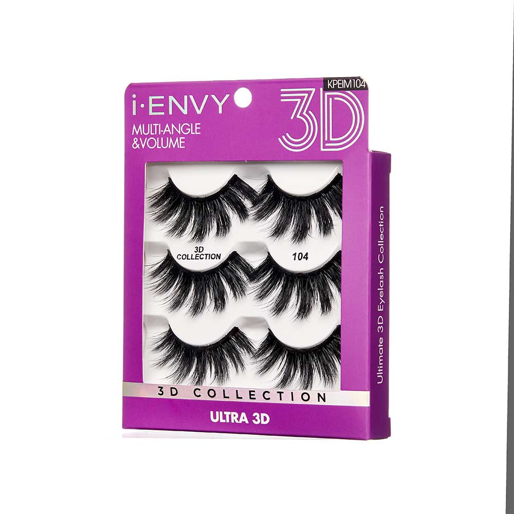 I-ENVY 3D Strip Lashes, 3 Pairs Fluffy & Wispy Volume False Eyelashes with Clear Band - Image 18