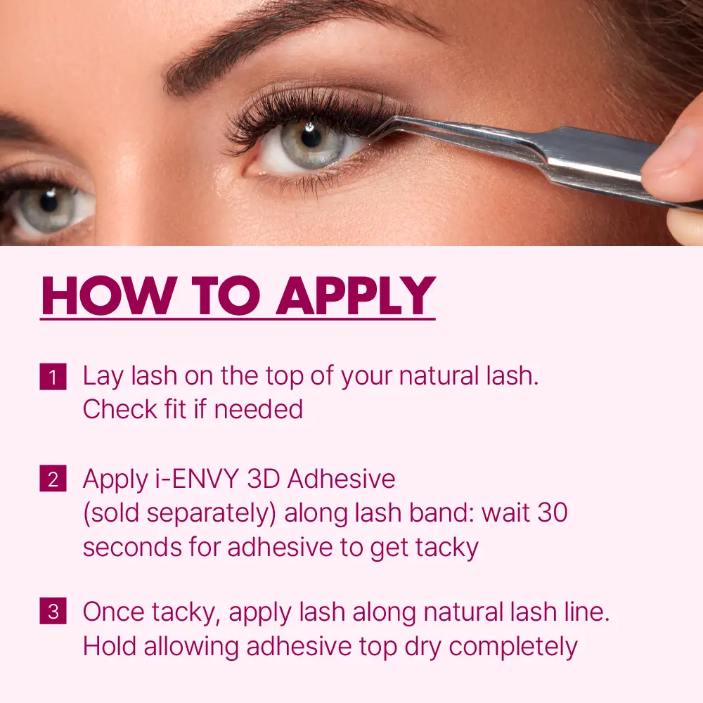 I-ENVY 3D Strip Lashes, 3 Pairs Fluffy & Wispy Volume False Eyelashes with Clear Band - Image 23