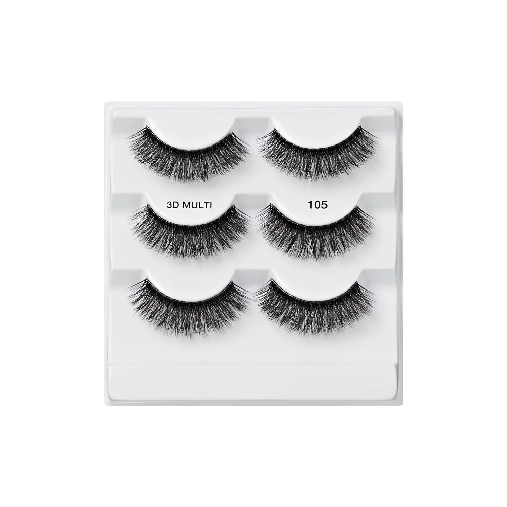I-ENVY 3D Strip Lashes, 3 Pairs Fluffy & Wispy Volume False Eyelashes with Clear Band - Image 26