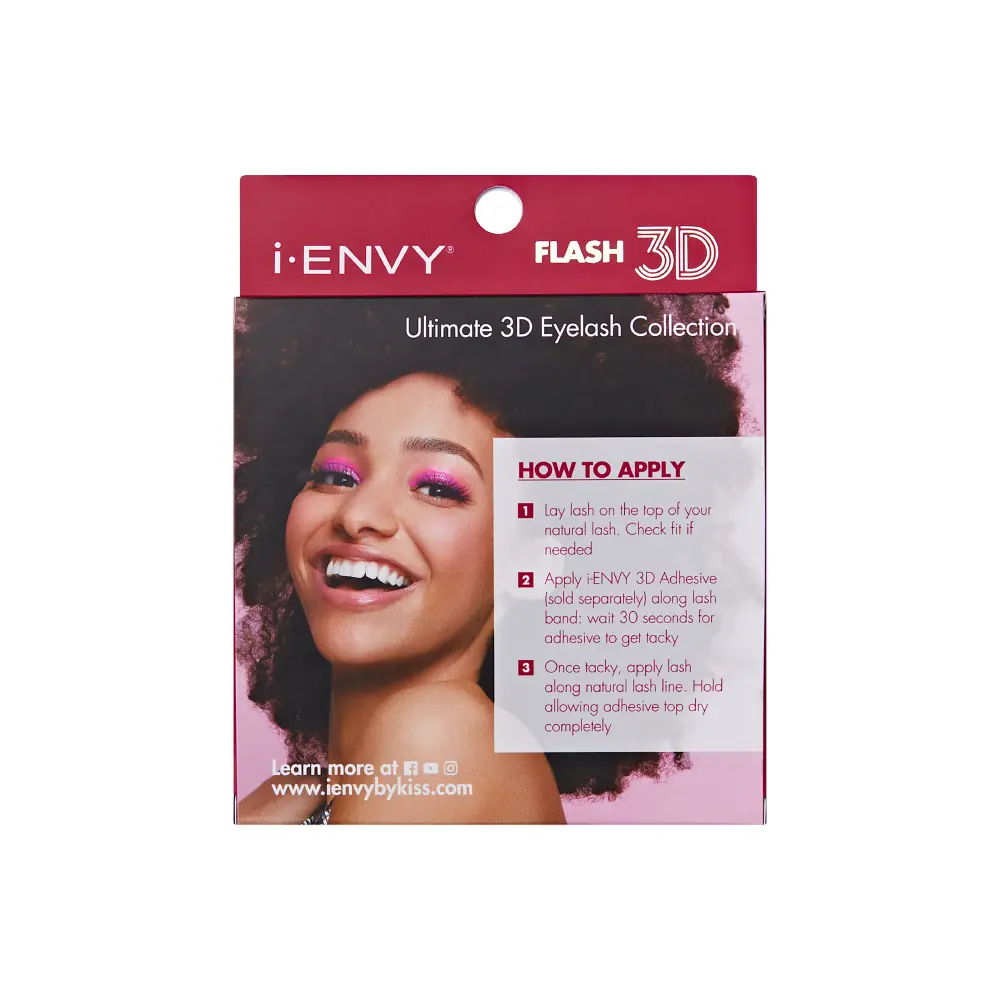 I-ENVY 3D Strip Lashes, 3 Pairs Fluffy & Wispy Volume False Eyelashes with Clear Band - Image 27
