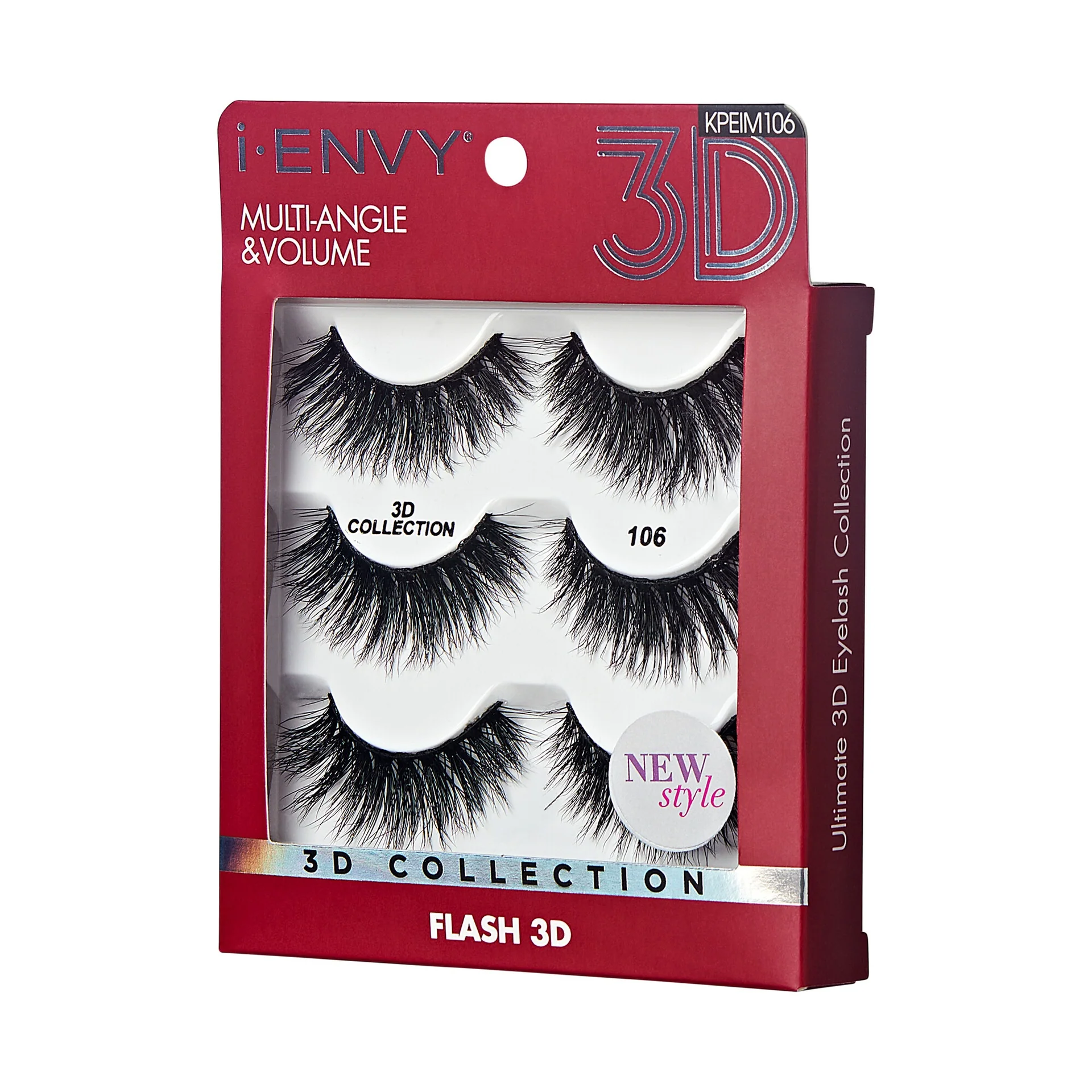 I-ENVY 3D Strip Lashes, 3 Pairs Fluffy & Wispy Volume False Eyelashes with Clear Band - Image 29