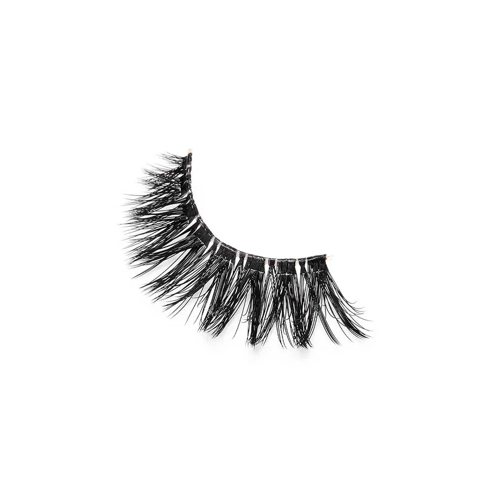 I-ENVY 3D Strip Lashes, 3 Pairs Fluffy & Wispy Volume False Eyelashes with Clear Band - Image 3