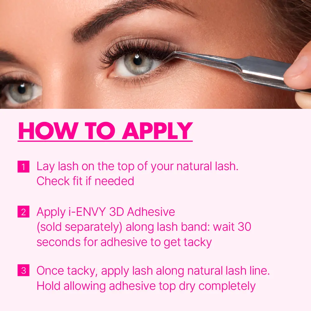 I-ENVY 3D Strip Lashes, 3 Pairs Fluffy & Wispy Volume False Eyelashes with Clear Band - Image 35