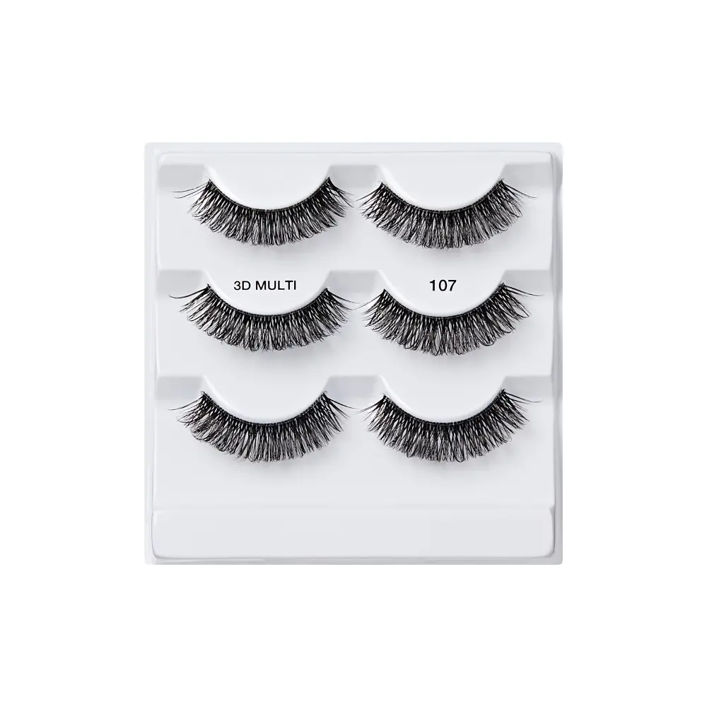 I-ENVY 3D Strip Lashes, 3 Pairs Fluffy & Wispy Volume False Eyelashes with Clear Band - Image 38