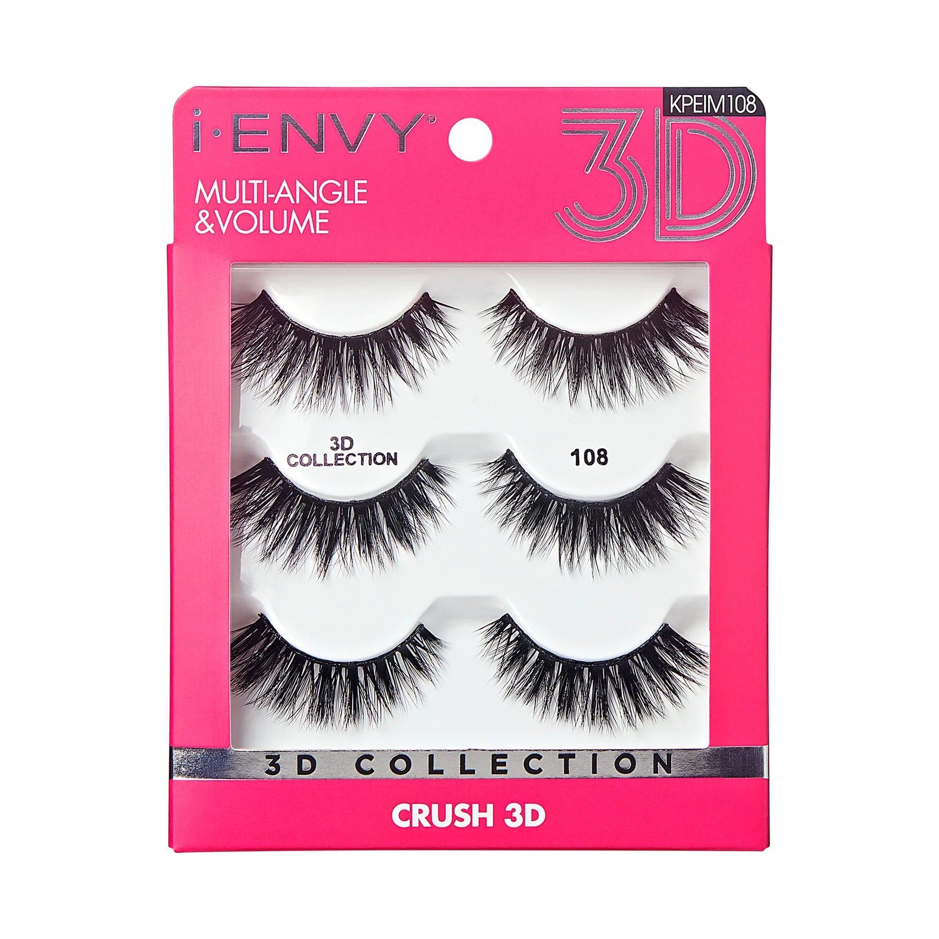 I-ENVY 3D Strip Lashes, 3 Pairs Fluffy & Wispy Volume False Eyelashes with Clear Band - Image 40