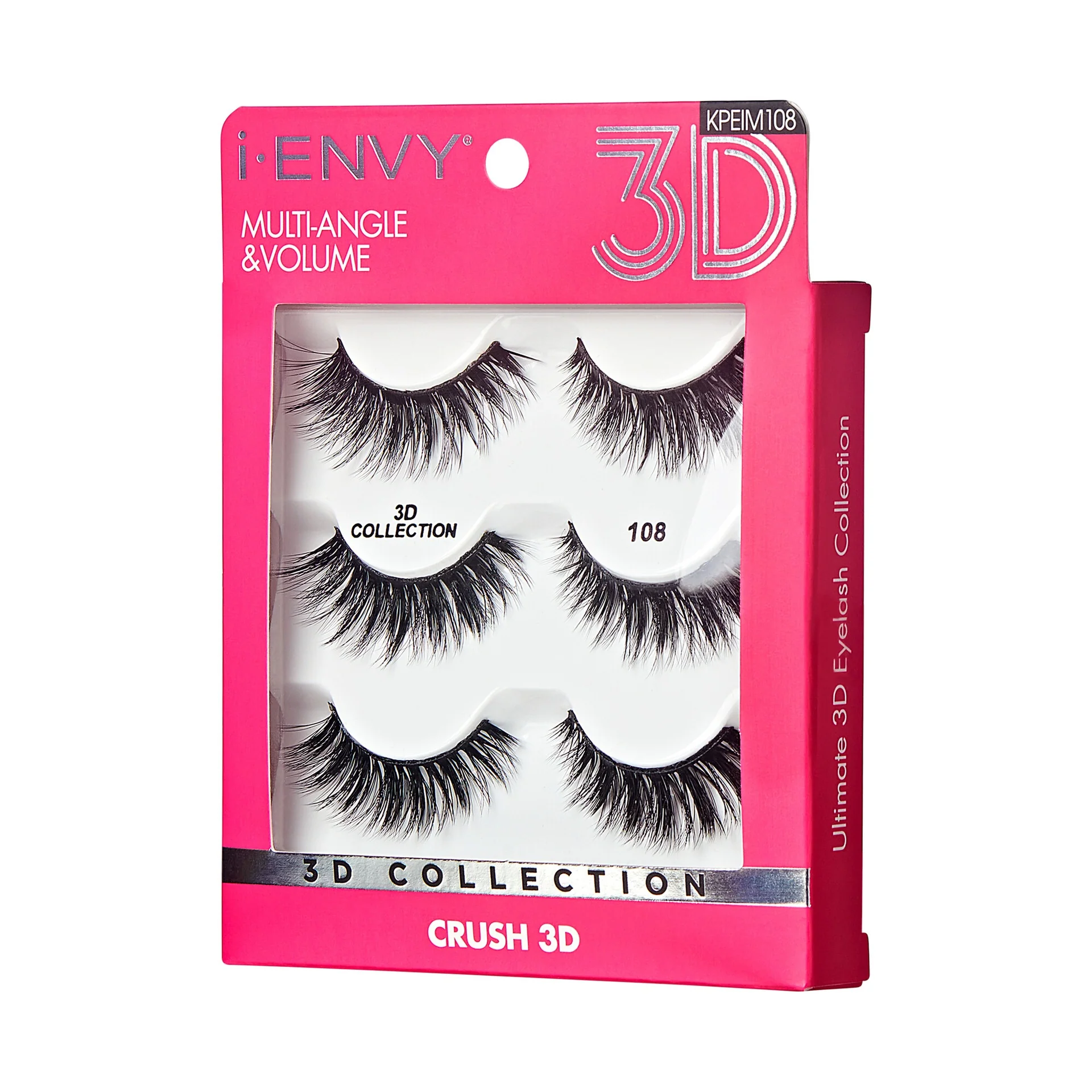 I-ENVY 3D Strip Lashes, 3 Pairs Fluffy & Wispy Volume False Eyelashes with Clear Band - Image 41