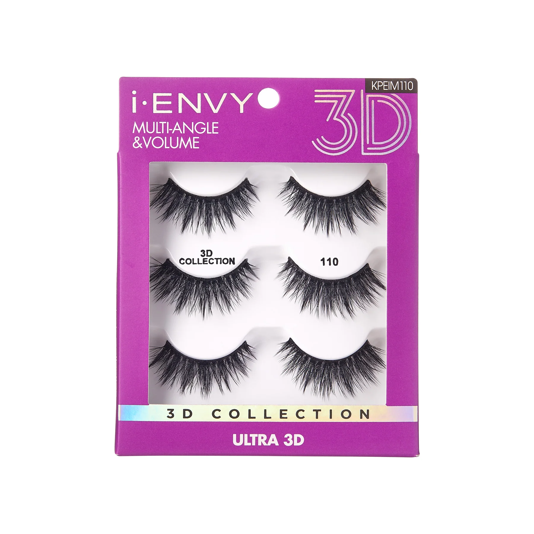 I-ENVY 3D Strip Lashes, 3 Pairs Fluffy & Wispy Volume False Eyelashes with Clear Band - Image 43