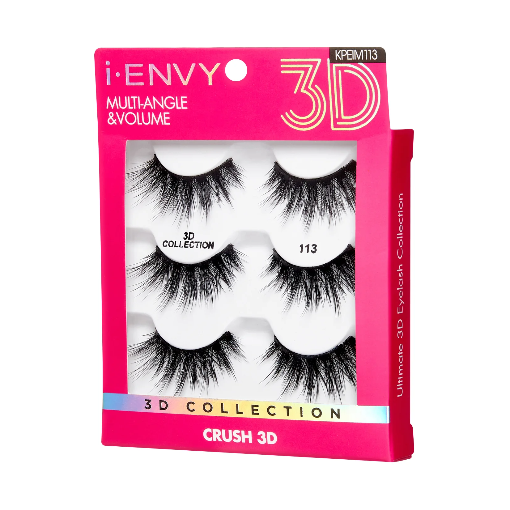 I-ENVY 3D Strip Lashes, 3 Pairs Fluffy & Wispy Volume False Eyelashes with Clear Band - Image 62