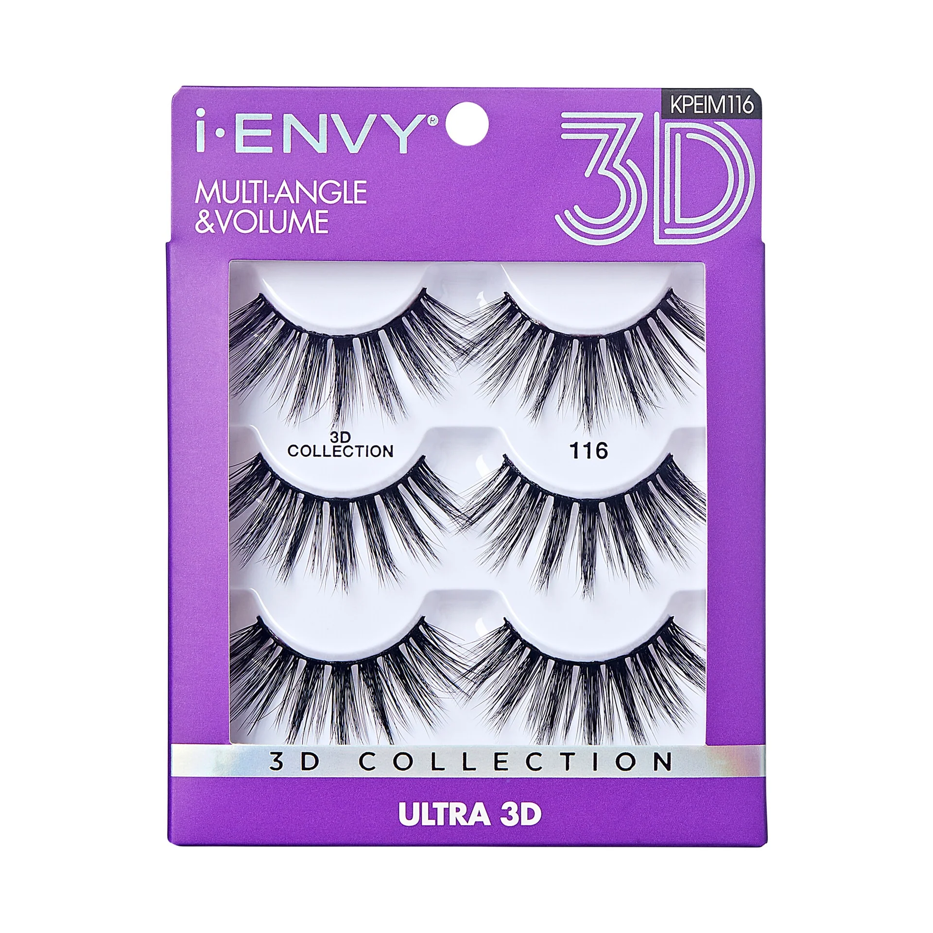 I-ENVY 3D Strip Lashes, 3 Pairs Fluffy & Wispy Volume False Eyelashes with Clear Band - Image 63