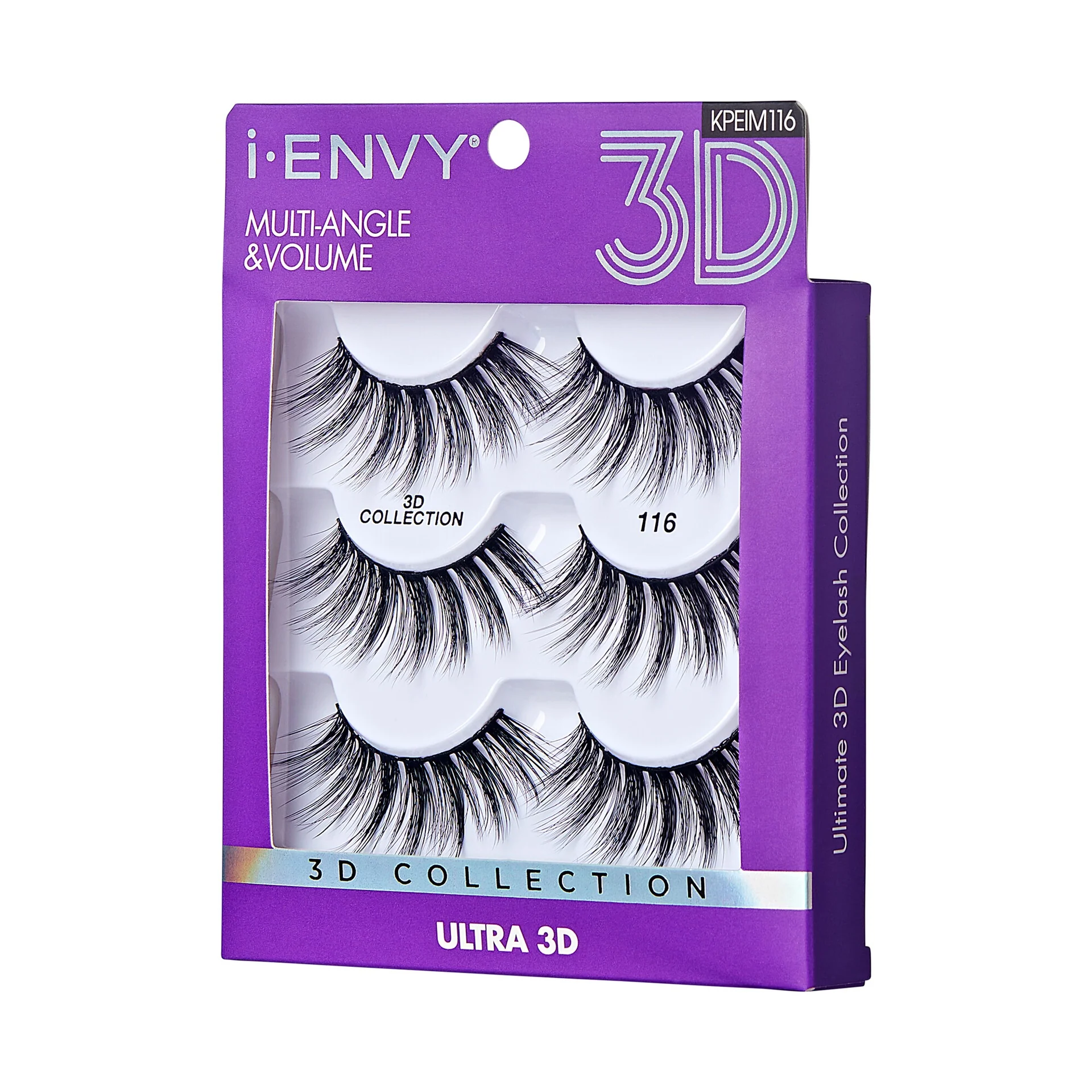 I-ENVY 3D Strip Lashes, 3 Pairs Fluffy & Wispy Volume False Eyelashes with Clear Band - Image 64