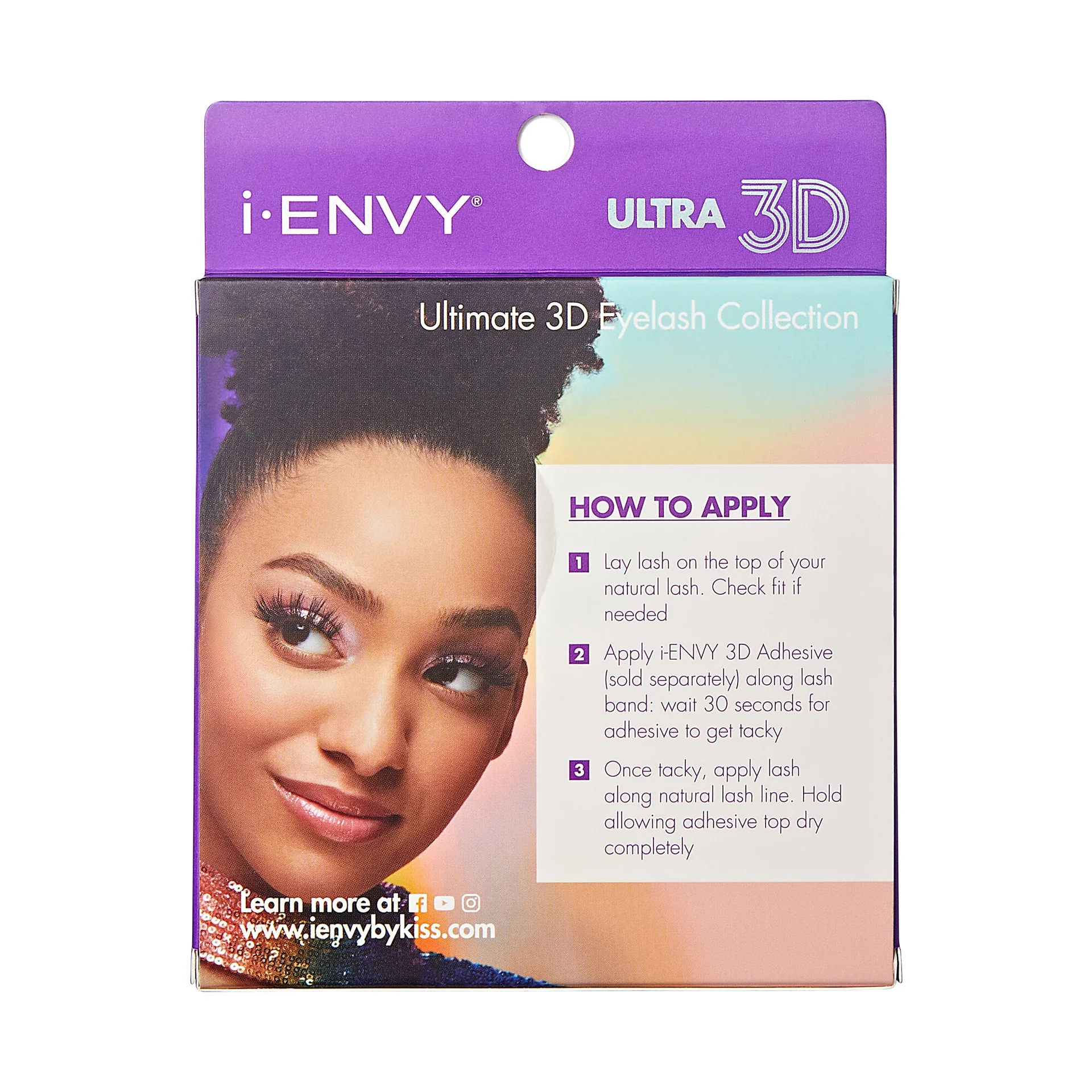 I-ENVY 3D Strip Lashes, 3 Pairs Fluffy & Wispy Volume False Eyelashes with Clear Band - Image 65