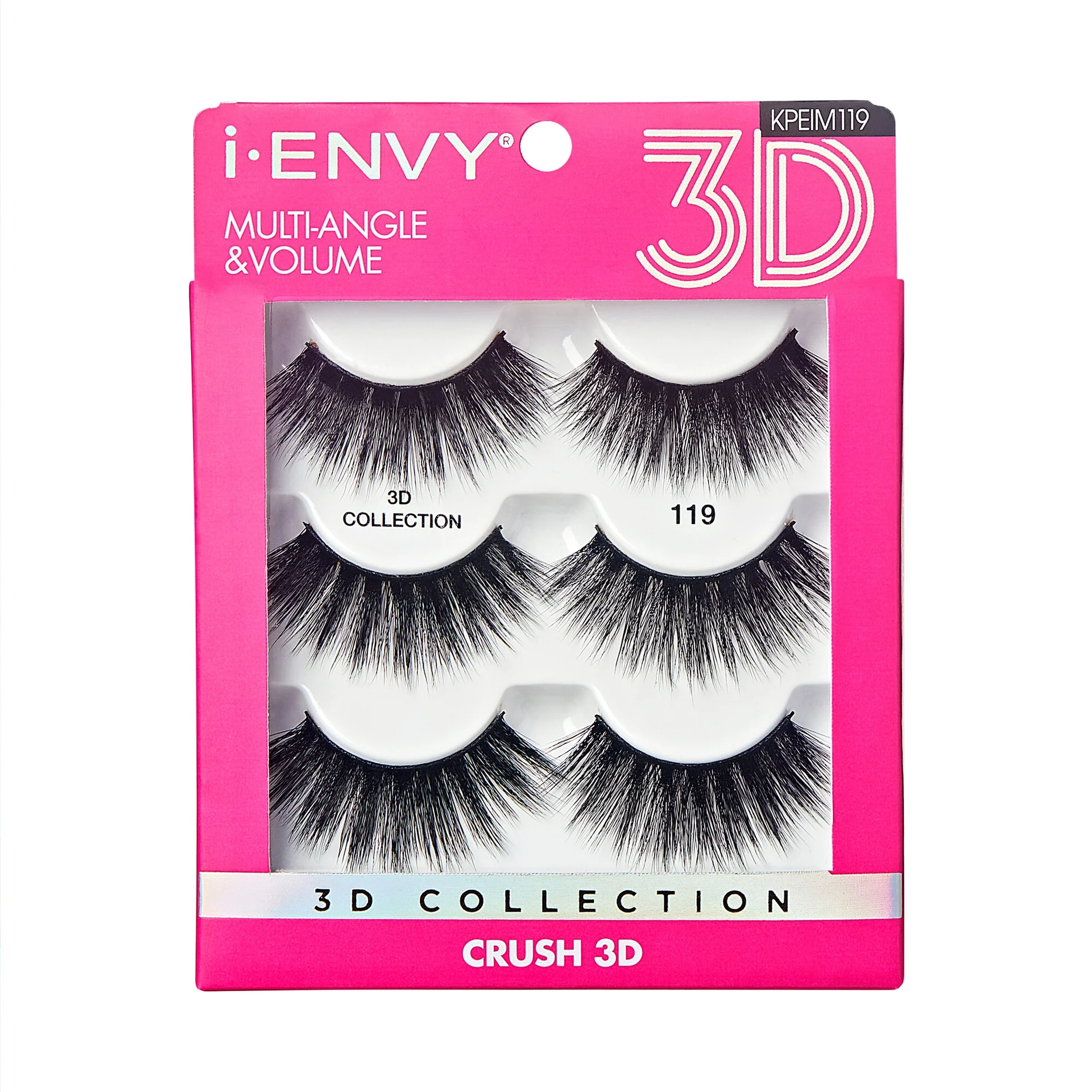 I-ENVY 3D Strip Lashes, 3 Pairs Fluffy & Wispy Volume False Eyelashes with Clear Band - Image 66