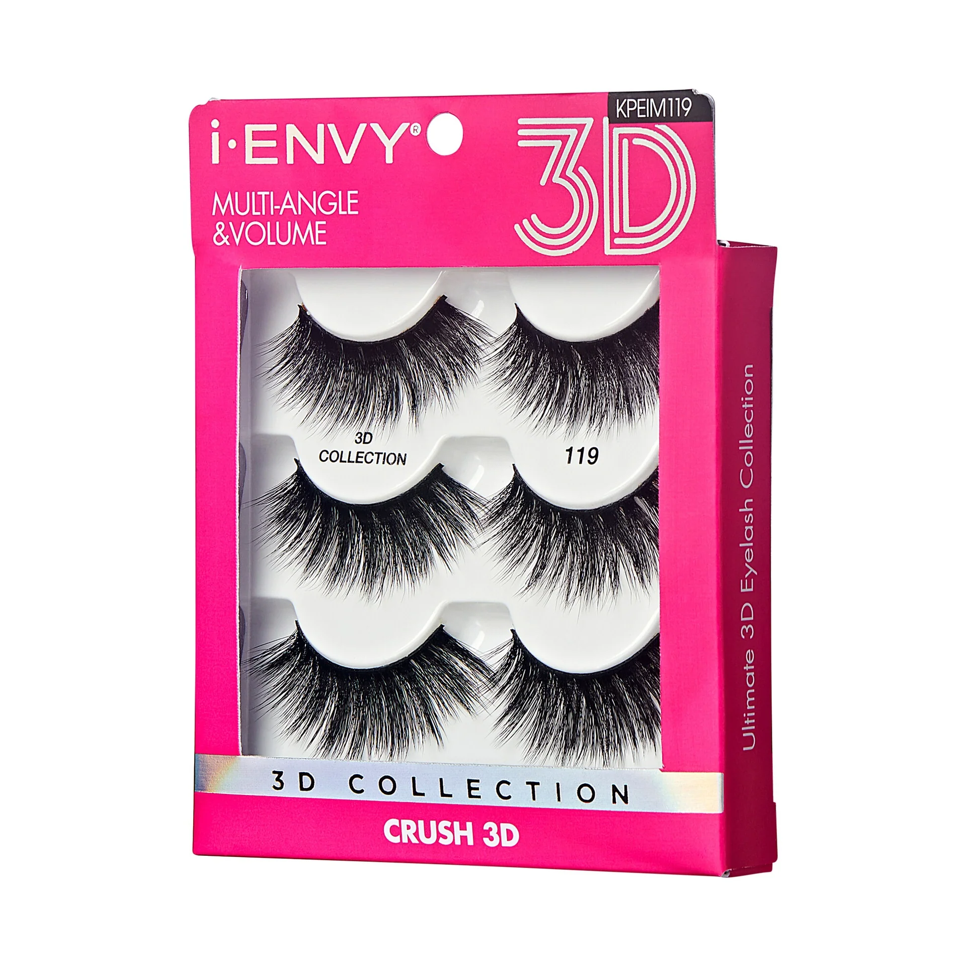 I-ENVY 3D Strip Lashes, 3 Pairs Fluffy & Wispy Volume False Eyelashes with Clear Band - Image 67