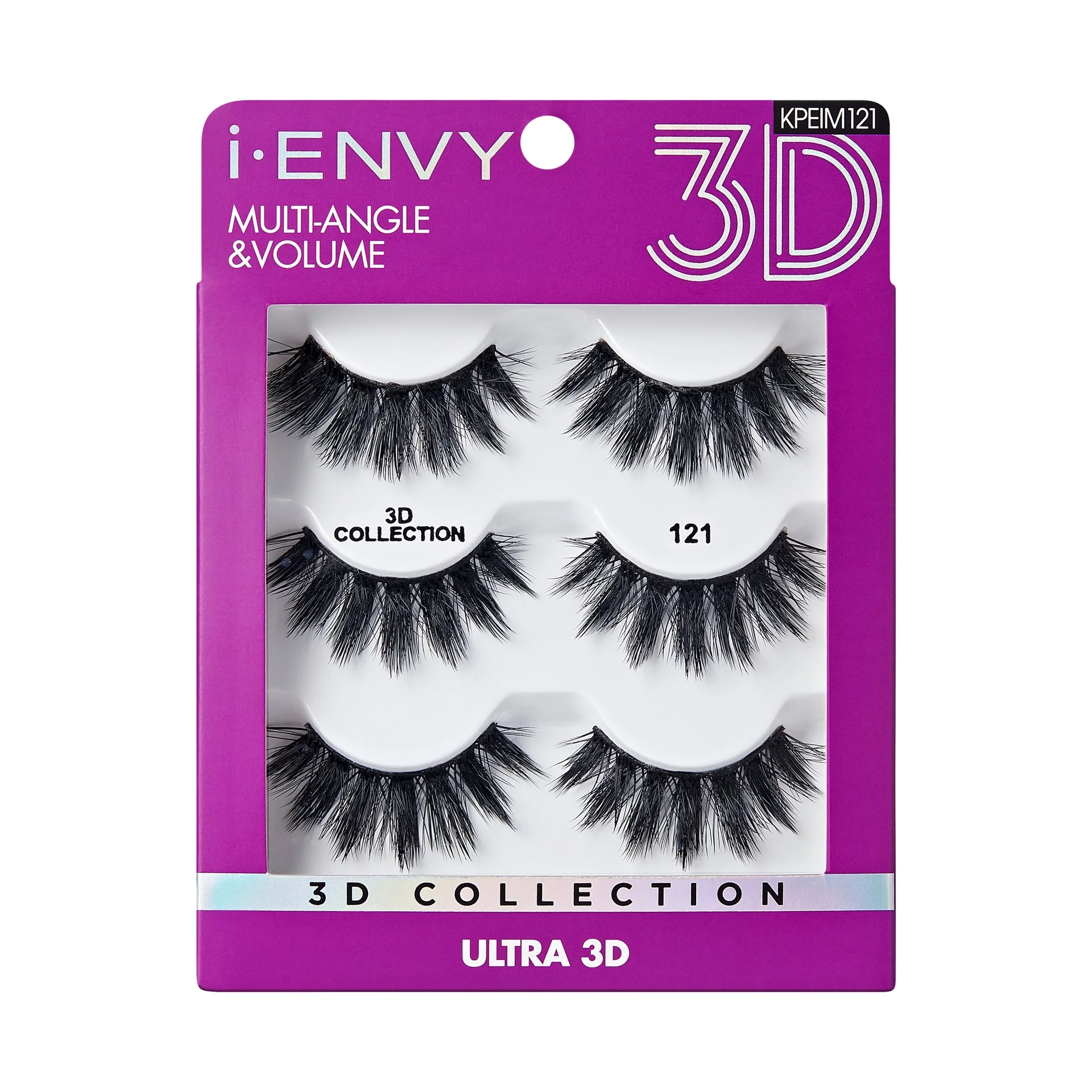 I-ENVY 3D Strip Lashes, 3 Pairs Fluffy & Wispy Volume False Eyelashes with Clear Band - Image 69