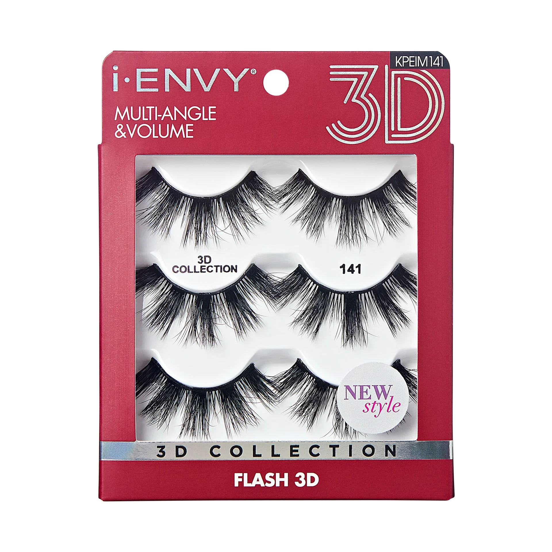 I-ENVY 3D Strip Lashes, 3 Pairs Fluffy & Wispy Volume False Eyelashes with Clear Band - Image 73