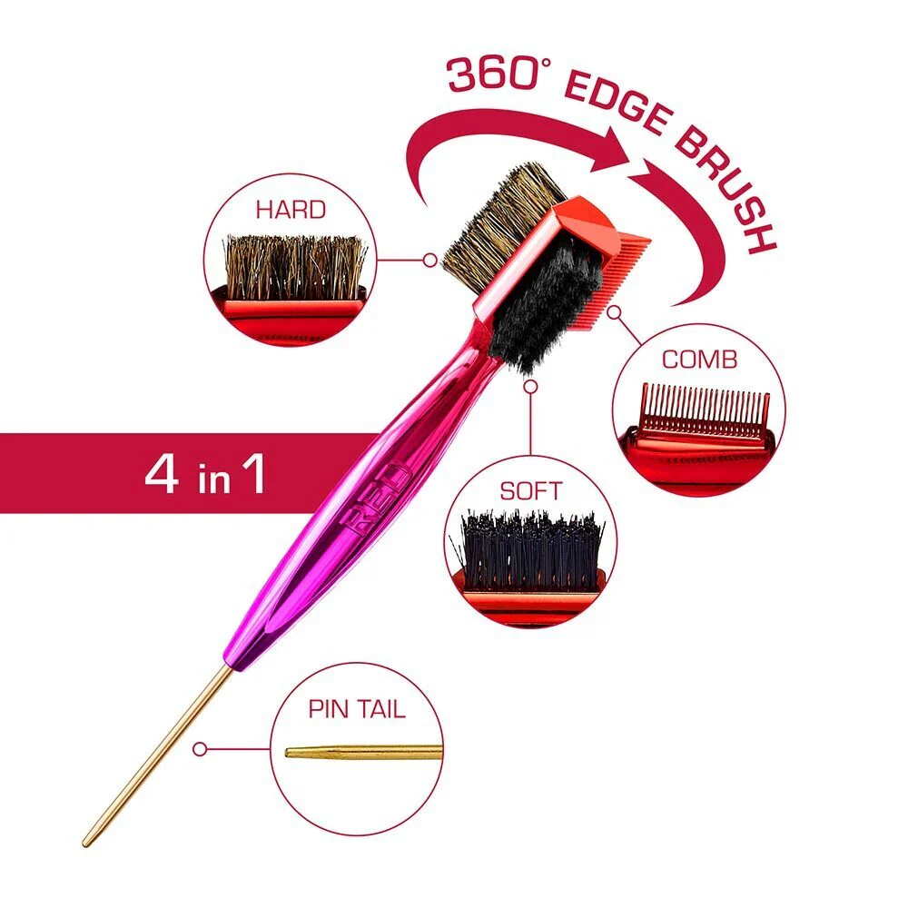 RED by KISS 4-in-1 360° Edge Brush with Pin Tail - Image 5