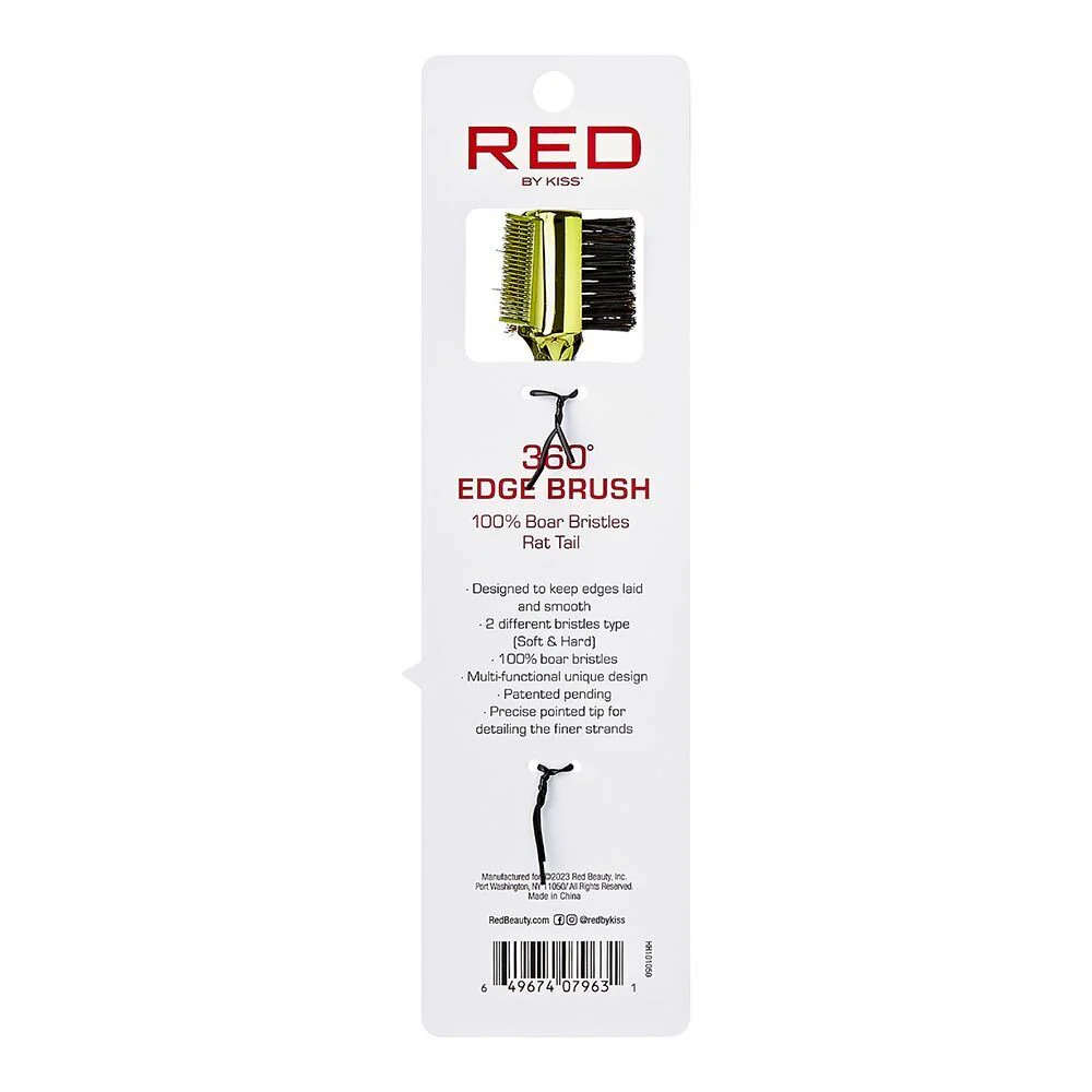 RED by KISS 4-in-1 360° Edge Brush with Rat Tail - Image 5