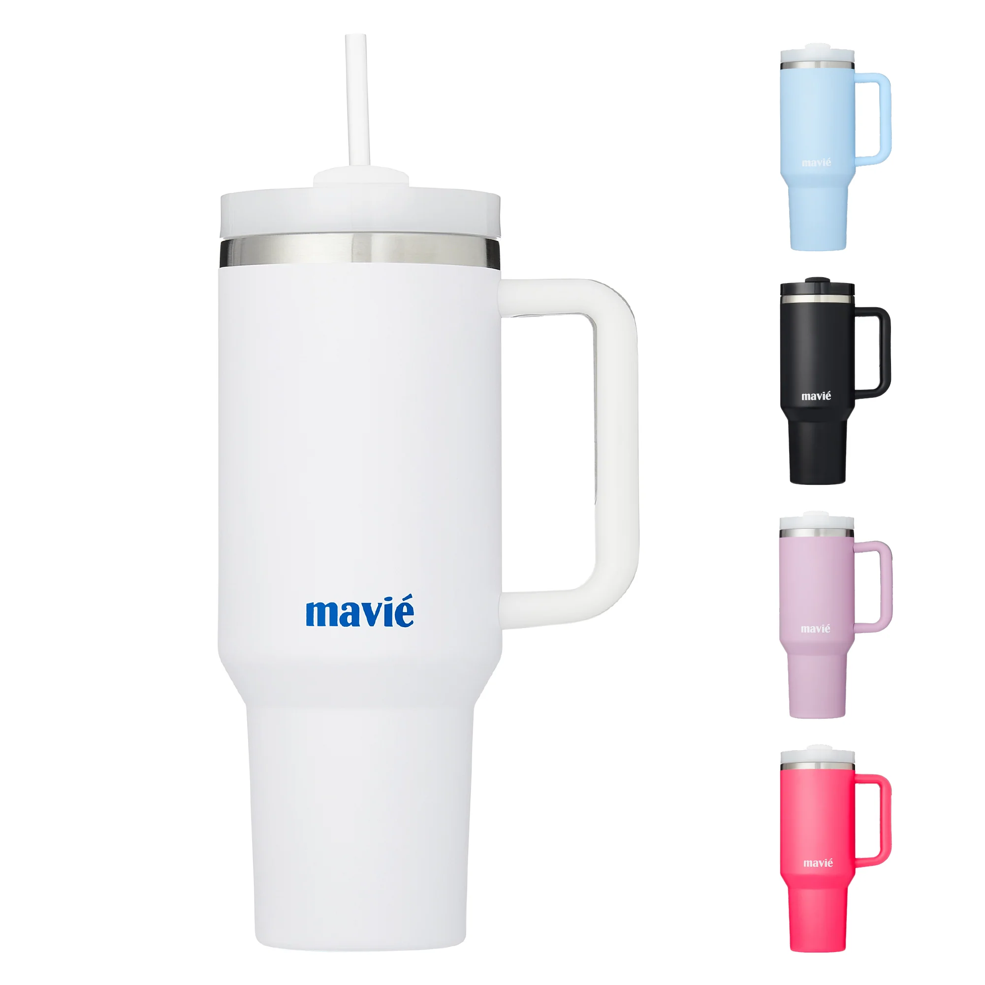 MAVIE 40oz Stainless Steel Tumbler with Handle & Straw - Dishwasher Safe Travel Mug with Rubber Base - Image 10