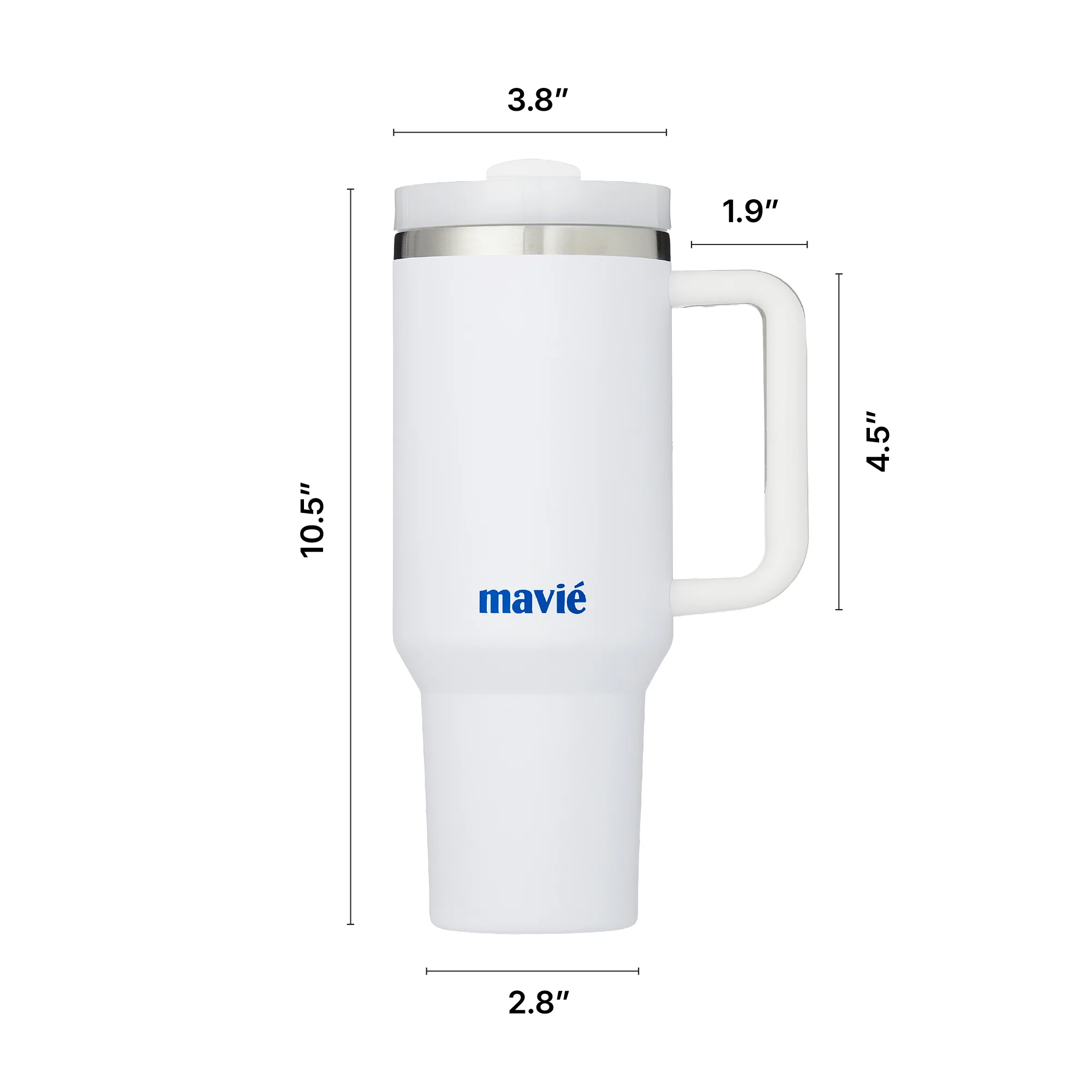 MAVIE 40oz Stainless Steel Tumbler with Handle & Straw - Dishwasher Safe Travel Mug with Rubber Base - Image 14