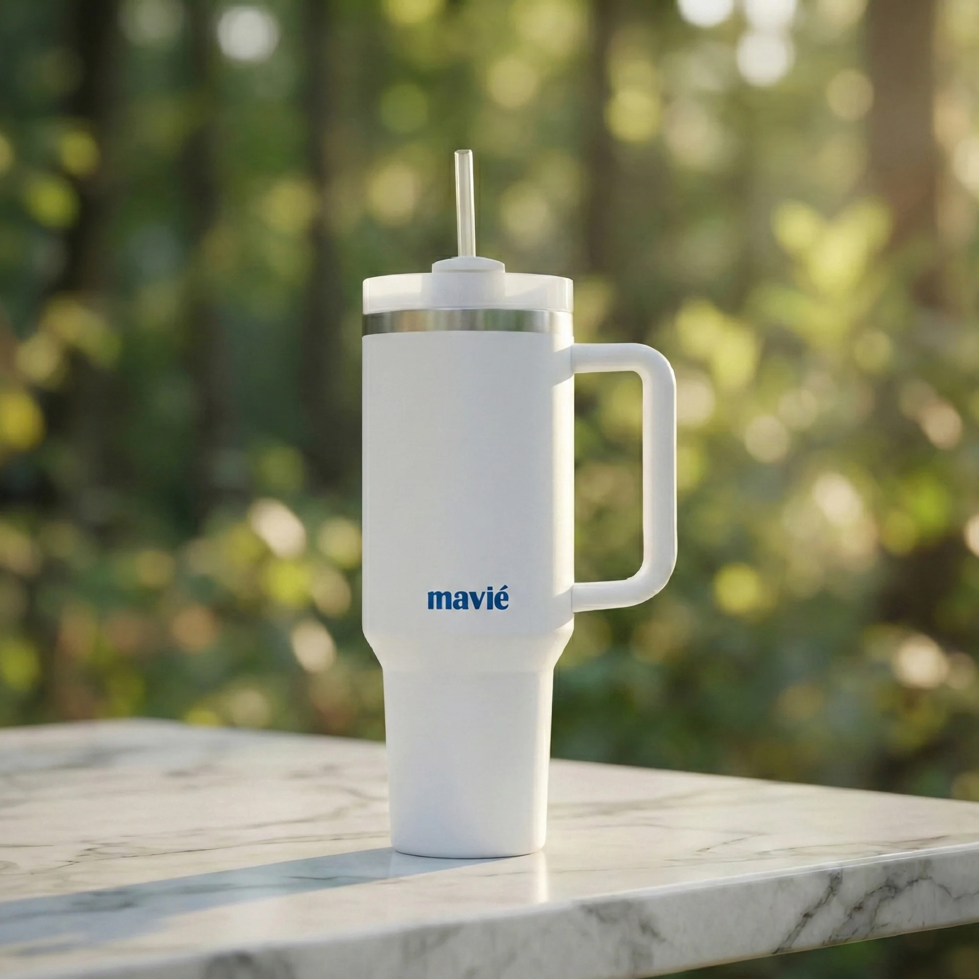 MAVIE 40oz Stainless Steel Tumbler with Handle & Straw - Dishwasher Safe Travel Mug with Rubber Base - Image 17
