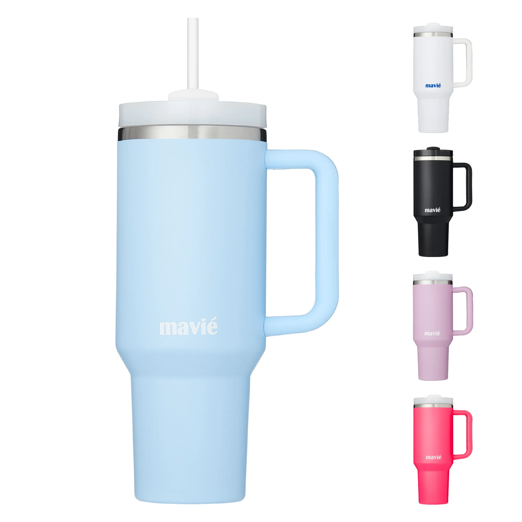 MAVIE 40oz Stainless Steel Tumbler with Handle & Straw - Dishwasher Safe Travel Mug with Rubber Base - Image 19