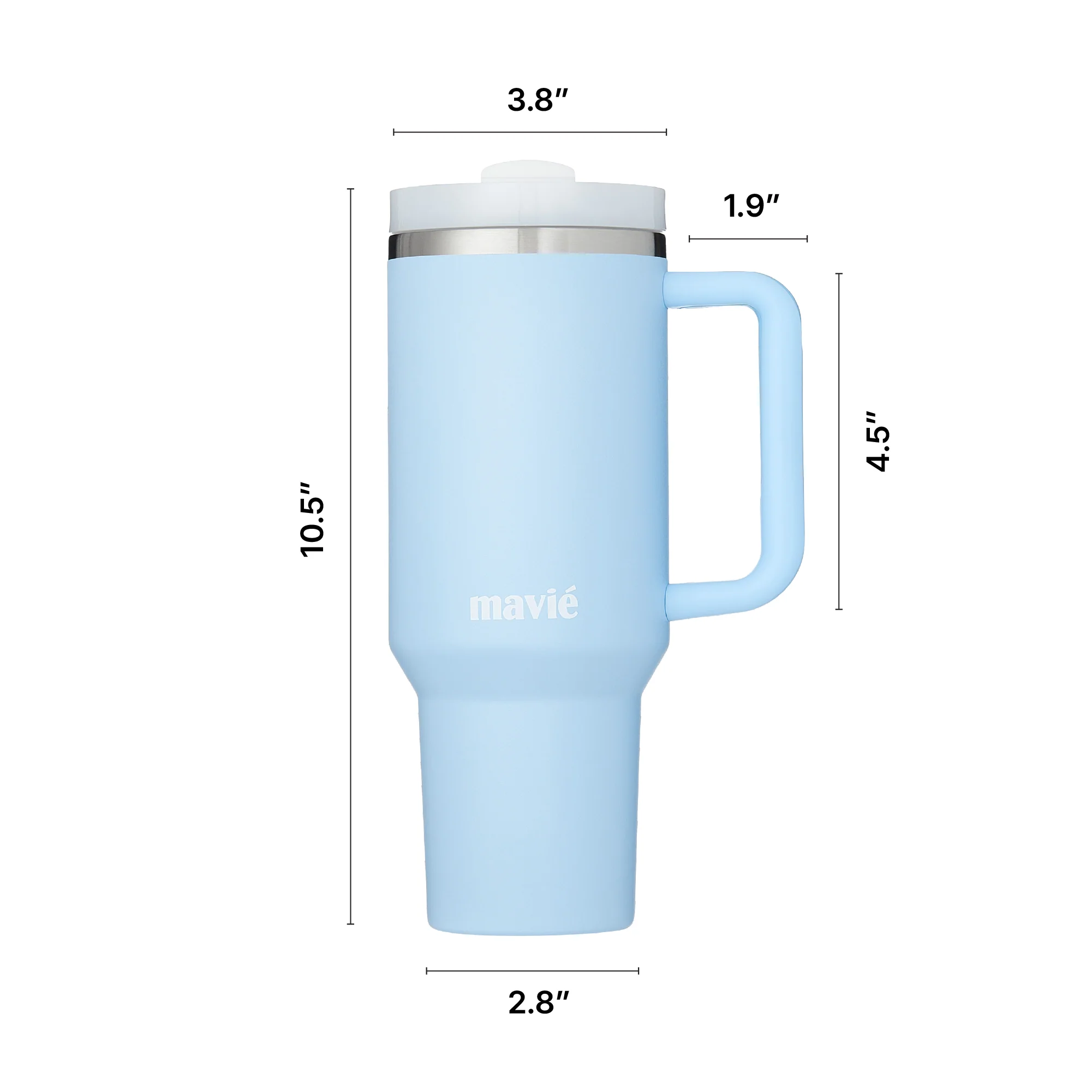 MAVIE 40oz Stainless Steel Tumbler with Handle & Straw - Dishwasher Safe Travel Mug with Rubber Base - Image 23