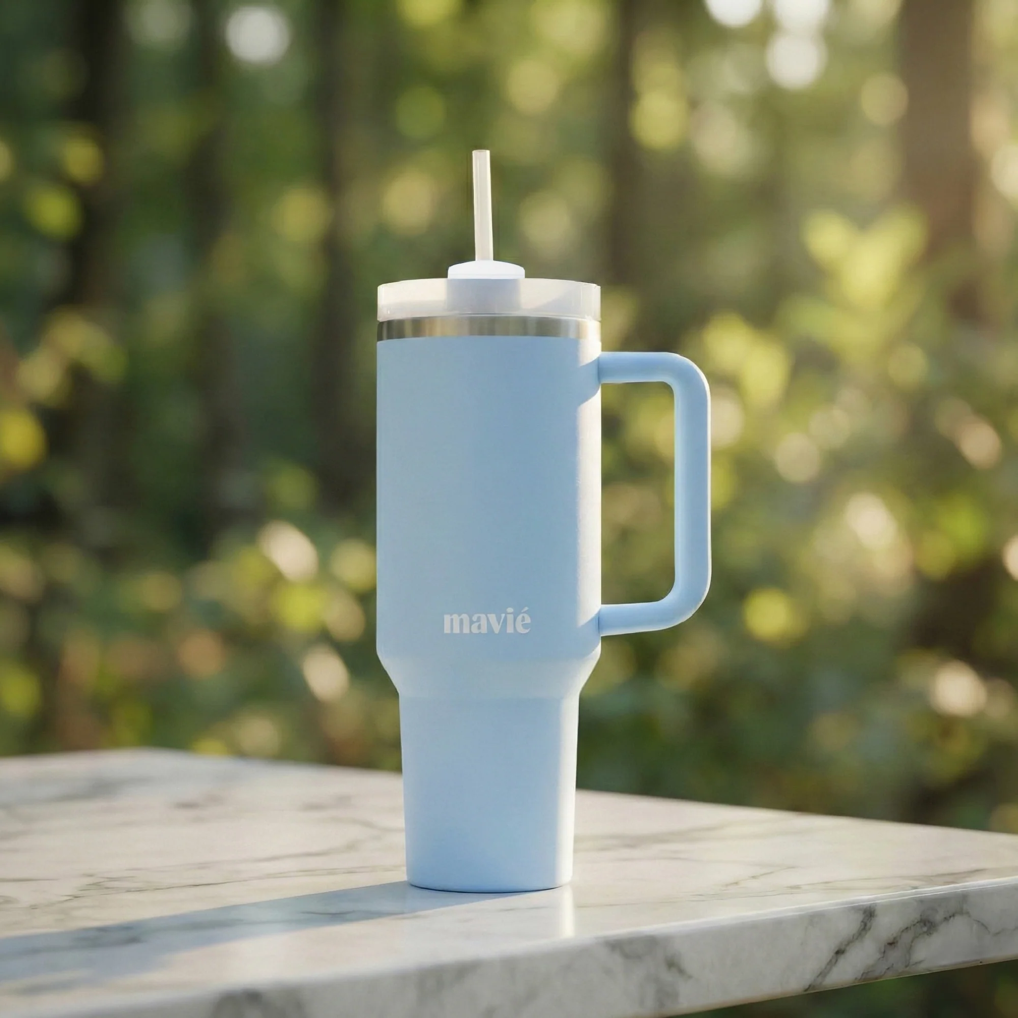 MAVIE 40oz Stainless Steel Tumbler with Handle & Straw - Dishwasher Safe Travel Mug with Rubber Base - Image 26