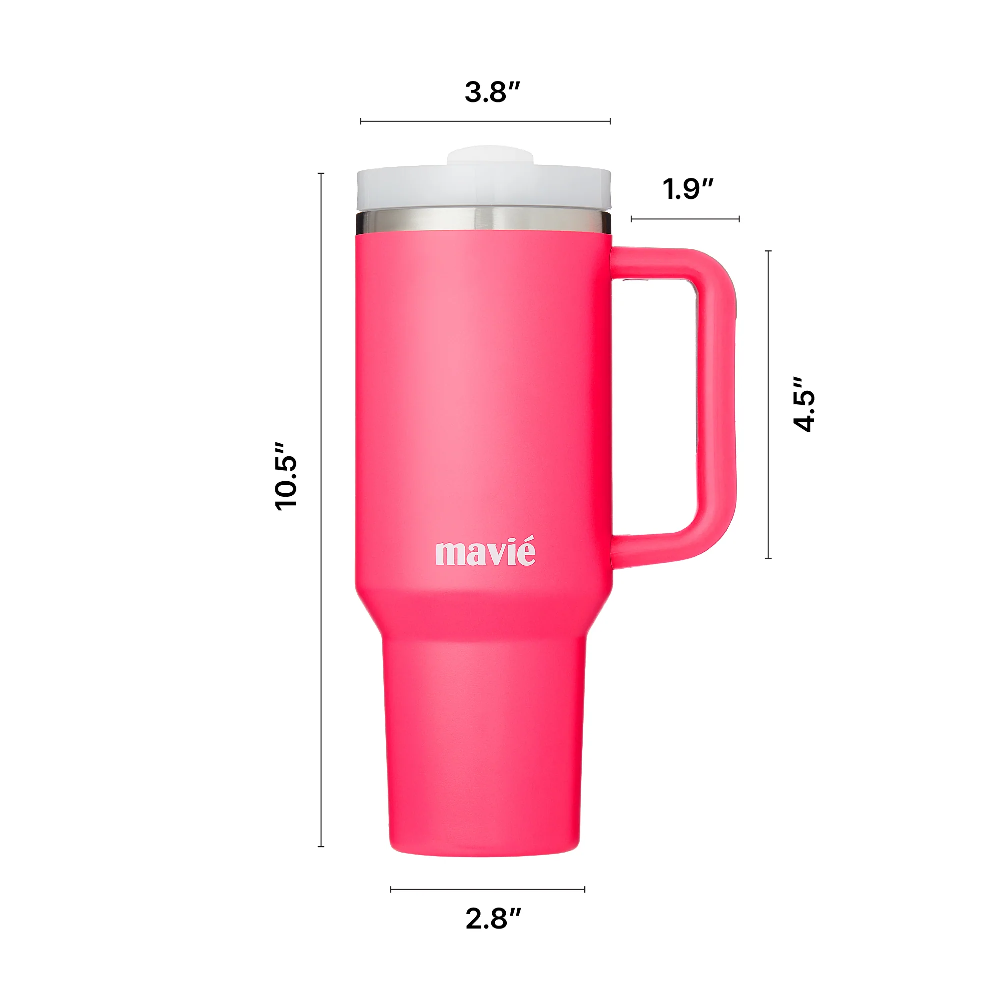 MAVIE 40oz Stainless Steel Tumbler with Handle & Straw - Dishwasher Safe Travel Mug with Rubber Base - Image 32