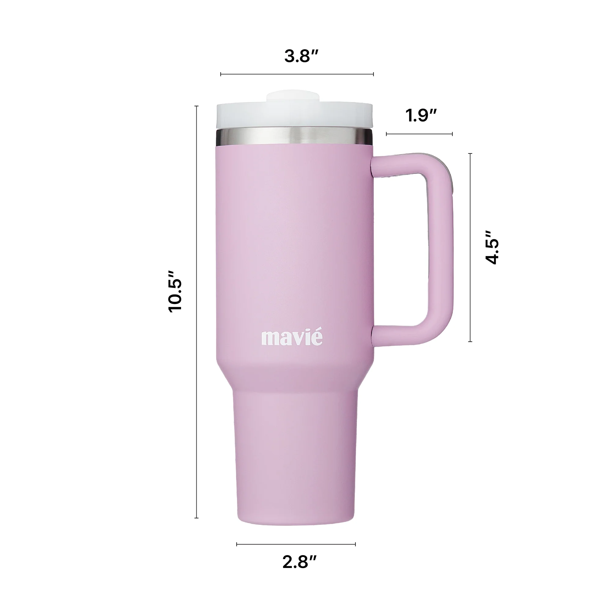 MAVIE 40oz Stainless Steel Tumbler with Handle & Straw - Dishwasher Safe Travel Mug with Rubber Base - Image 41