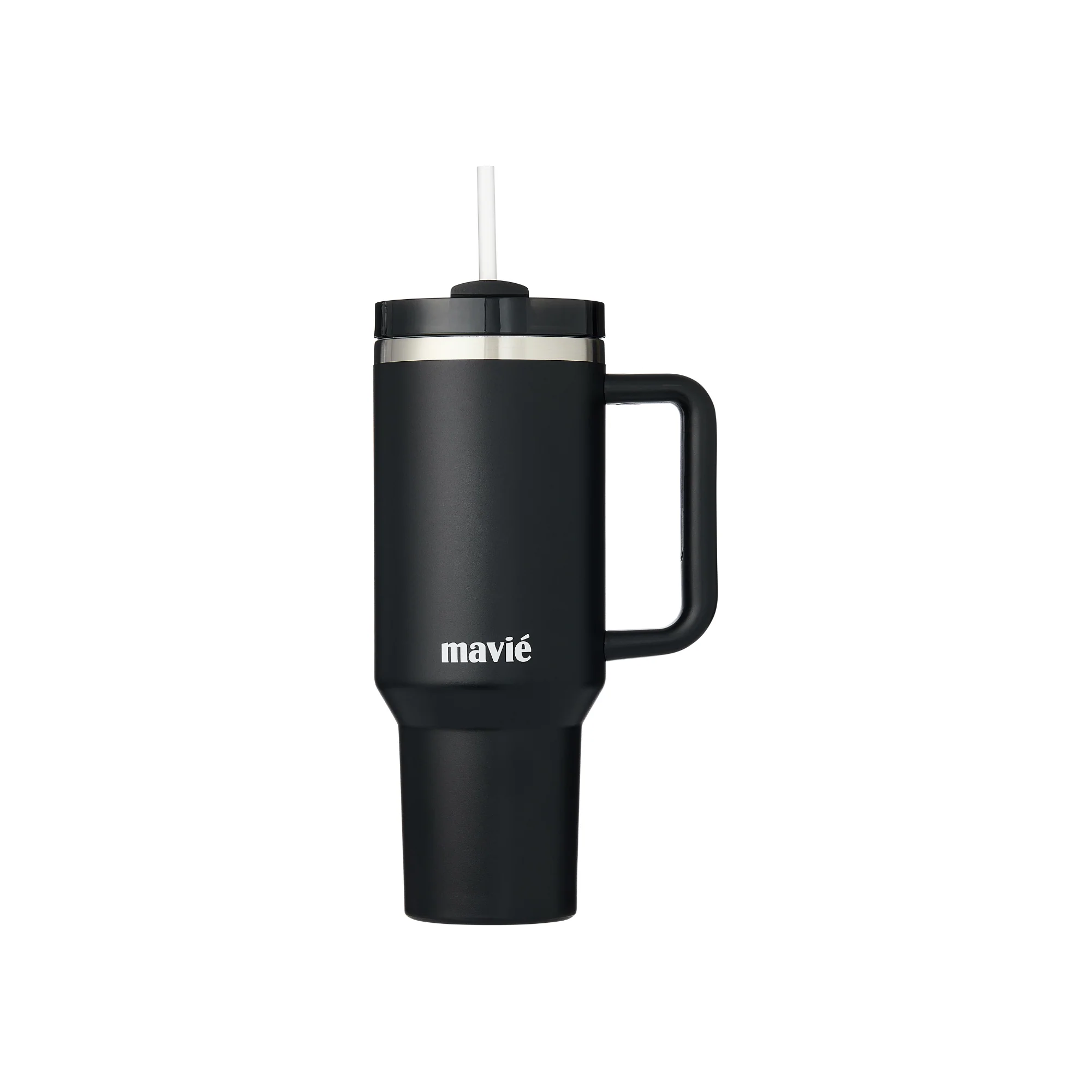 MAVIE 40oz Stainless Steel Tumbler with Handle & Straw - Dishwasher Safe Travel Mug with Rubber Base - Image 6