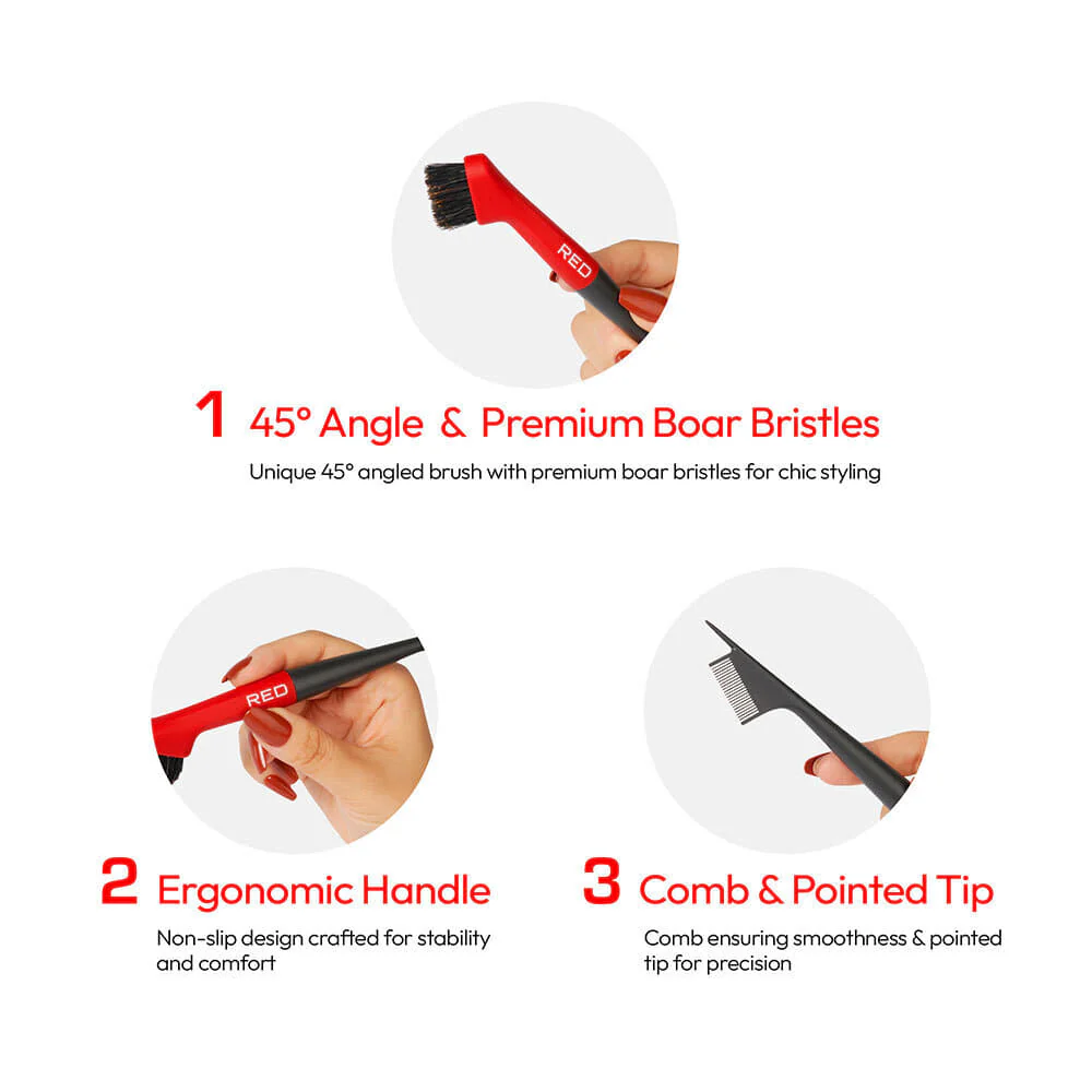 RED by KISS 45¡ Angled Edge Pro Brush with Pin Tail - Image 4