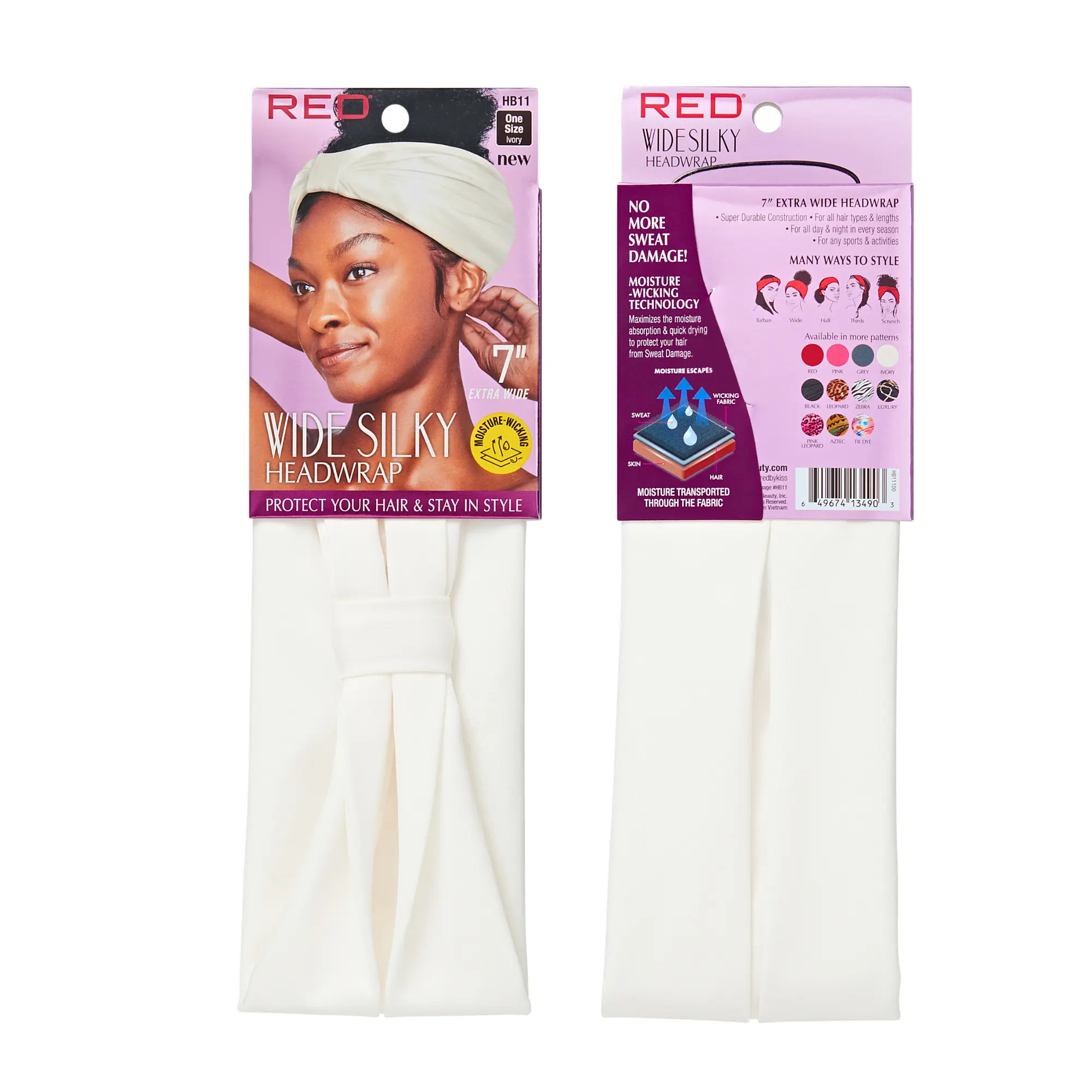 RED by KISS 7” Extra Wide Dry-Fit Headwrap – Moisture-Wicking - Image 11