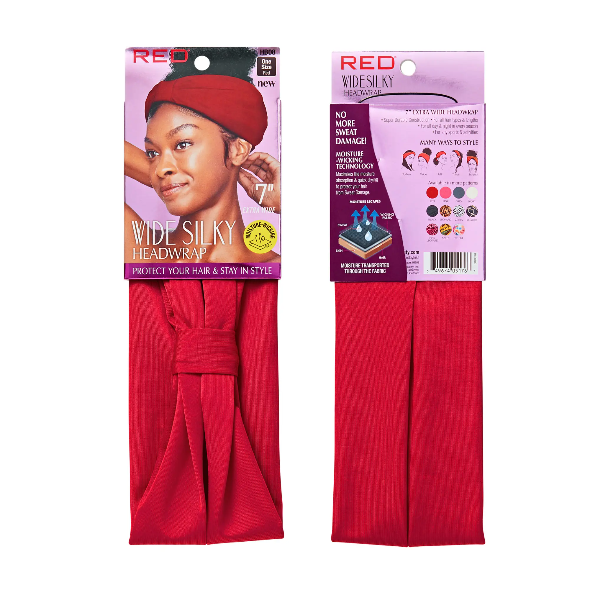 RED by KISS 7” Extra Wide Dry-Fit Headwrap – Moisture-Wicking - Image 8